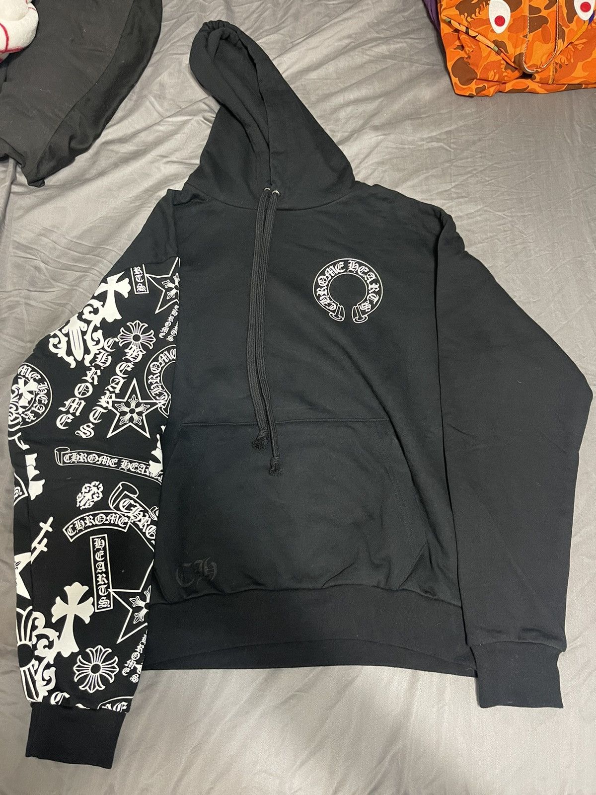 Chrome Hearts Chrome Hearts All Over Logo Sleeve Hoodie Size US M / EU 48-50 / 2 - 1 Thumbnail
