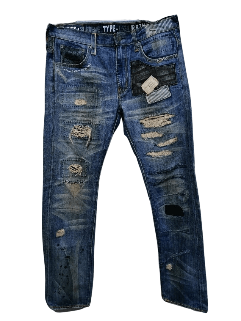 image of Designer Reputation R.p.t.n Denim Vi Devil Savage Selvedge Jeans in Blue Denim, Men's (Size 33)