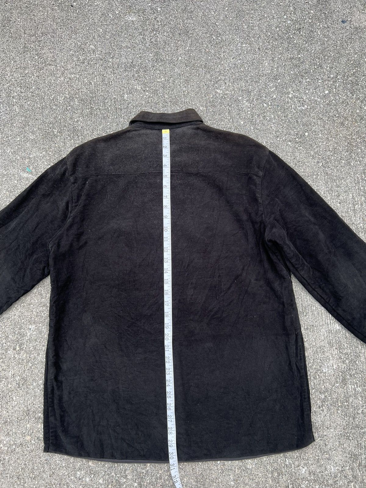 Emporio Armani VTG 90s Emporio Armani Sun Fade Black Moleskin Cotton Shirt Size US L / EU 52-54 / 3 - 5 Thumbnail