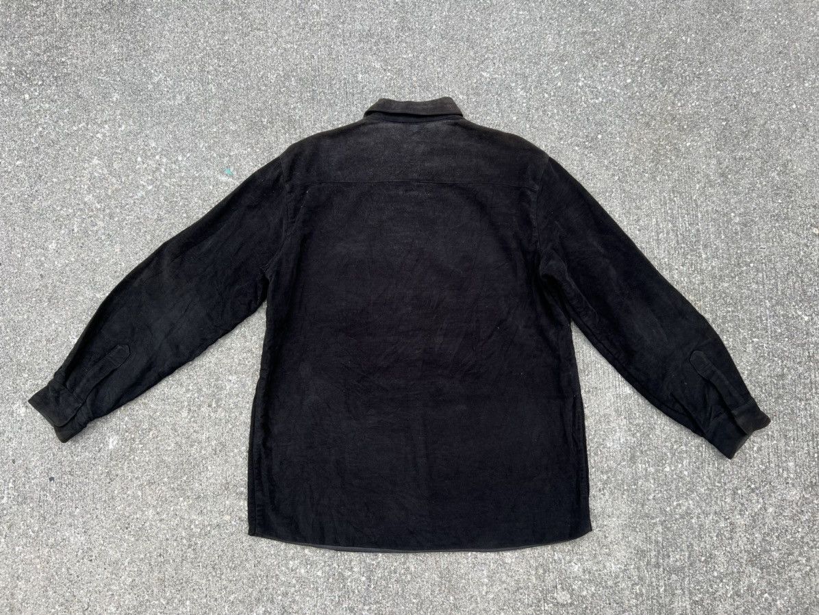 Emporio Armani VTG 90s Emporio Armani Sun Fade Black Moleskin Cotton Shirt Size US L / EU 52-54 / 3 - 4 Thumbnail