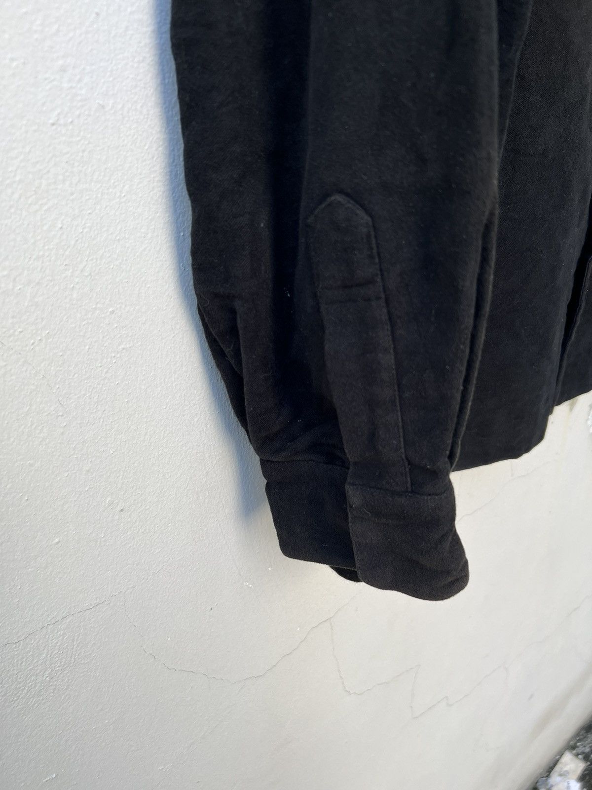 Emporio Armani VTG 90s Emporio Armani Sun Fade Black Moleskin Cotton Shirt Size US L / EU 52-54 / 3 - 9 Thumbnail