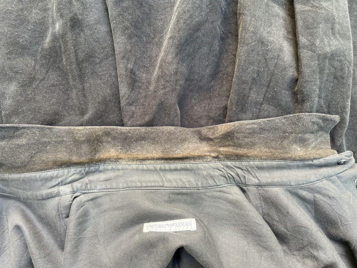 Emporio Armani VTG 90s Emporio Armani Sun Fade Black Moleskin Cotton Shirt Size US L / EU 52-54 / 3 - 17 Thumbnail