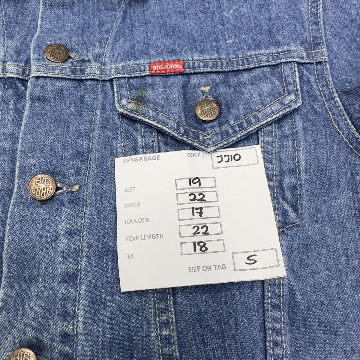 Big John Vintage 90s Bigjohn Denim Jacket JJ10 Size US XS / EU 42 / 0 - 12 Thumbnail