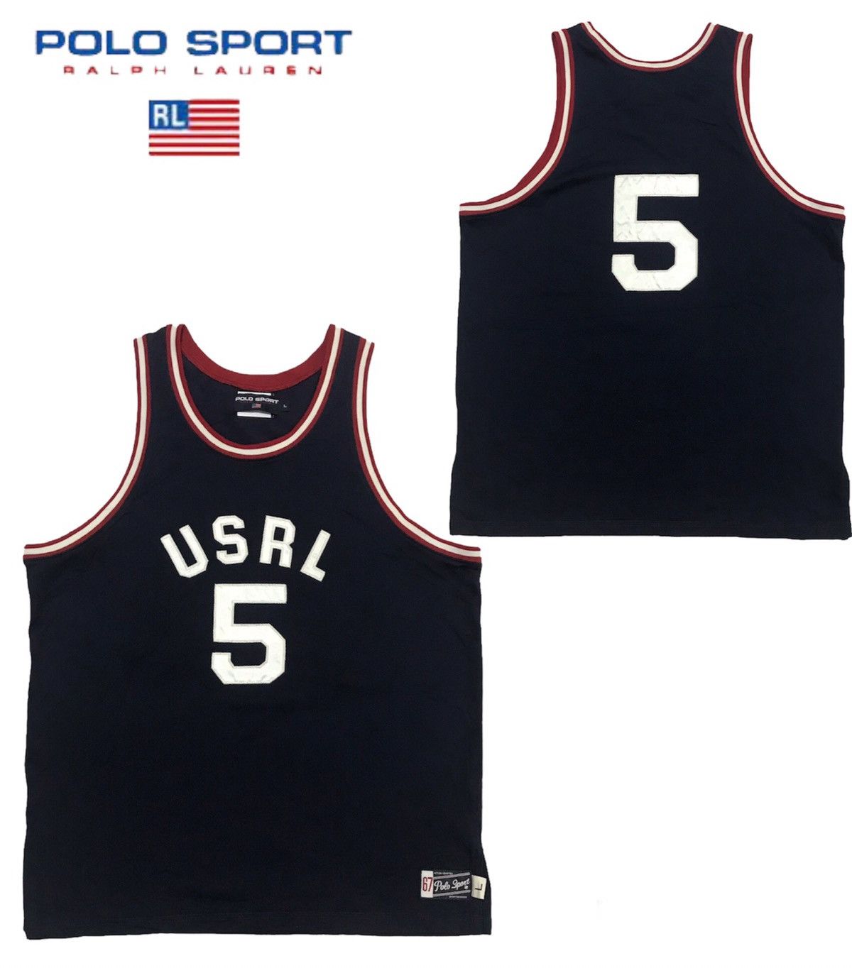 Polo Ralph Lauren × Vintage POLO SPORT USRL No.5 Tank Tops TEE Size US L / EU 52-54 / 3 - 1 Thumbnail