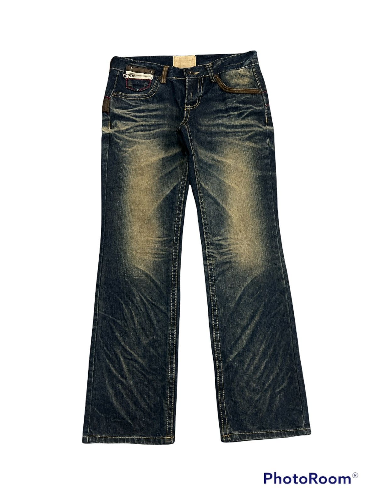 Japanese Brand × Vintage Japanese Brand Lolita Rusty Work Buckle Back Denim Pants Size US 32 / EU 48 - 2 Thumbnail