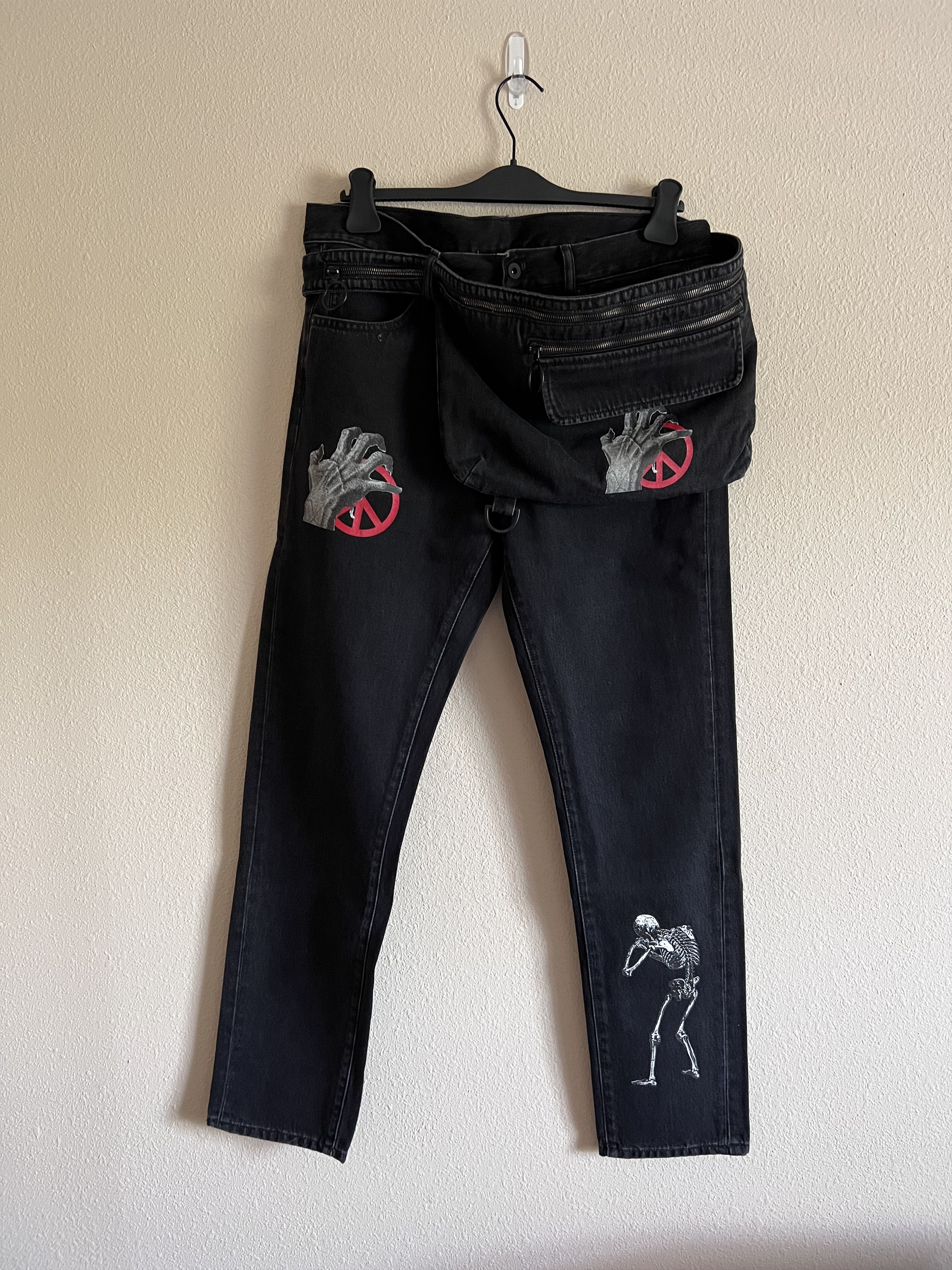 Off White Undercover Cutted Slim 5 Pocket Denim Jeans