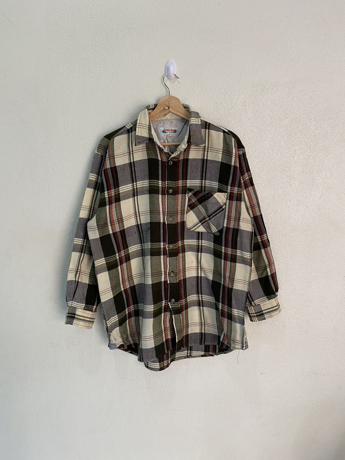 Flannel × Issey Miyake × Vintage FLANNEL PATCHWORK BY ALPEN GLOW BUTTON SHIRT Size US M / EU 48-50 / 2 - 2 Thumbnail