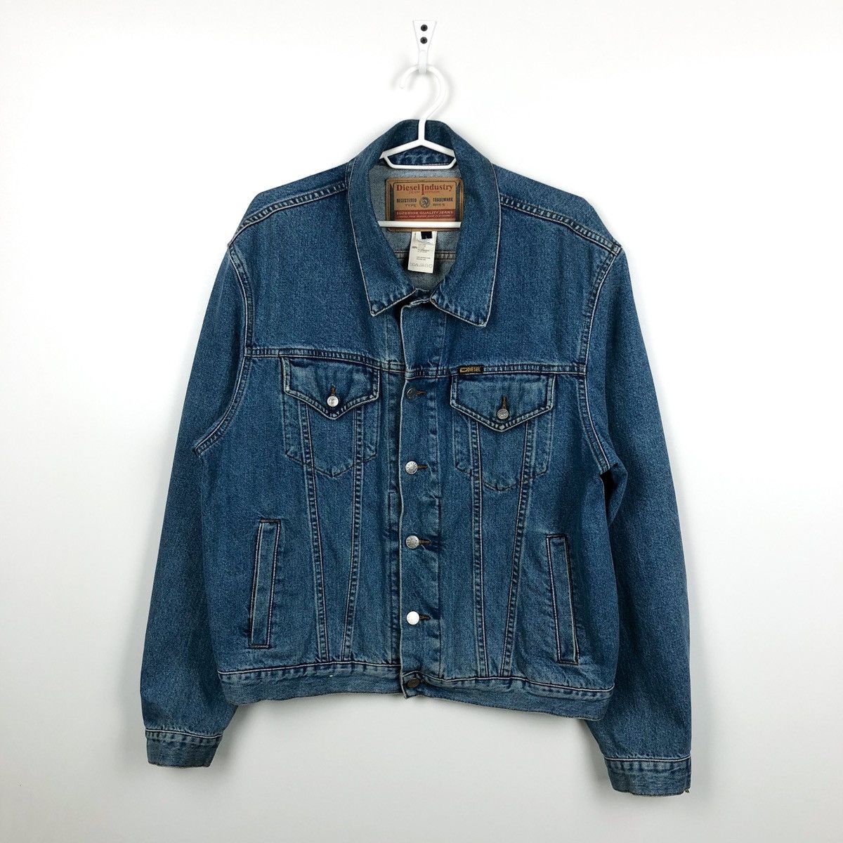 Diesel × Vintage Vintage Diesel Industry denim division jacket mens L Size US L / EU 52-54 / 3 - 1 Thumbnail