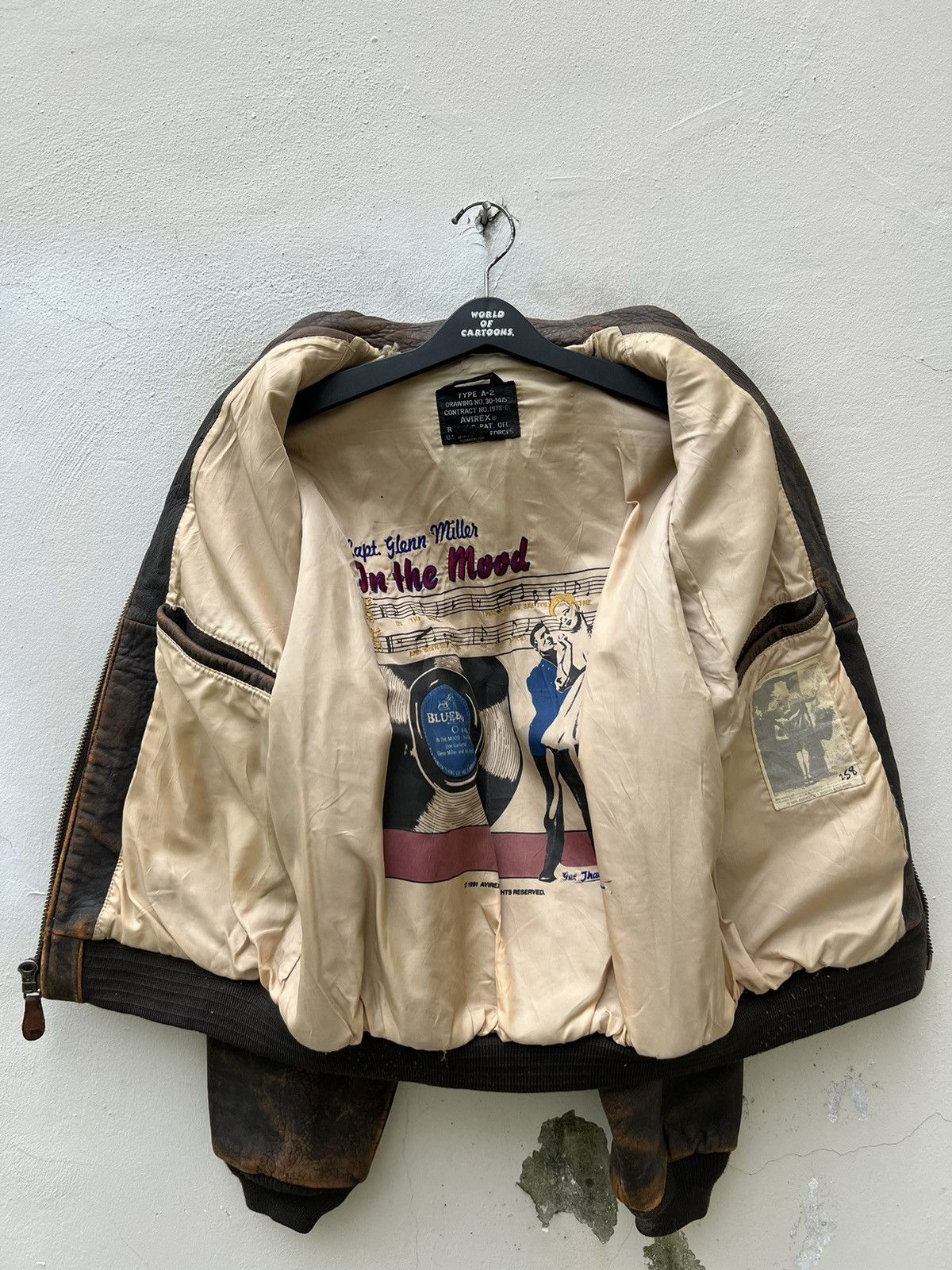 Avirex Trashed Vintage 1991 Avirex Glenn Miller A2 Leather Jacket Size US M / EU 48-50 / 2 - 19 Thumbnail