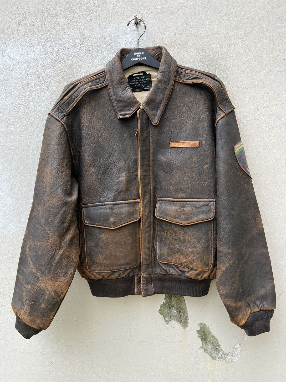 Avirex Trashed Vintage 1991 Avirex Glenn Miller A2 Leather Jacket Size US M / EU 48-50 / 2 - 6 Thumbnail