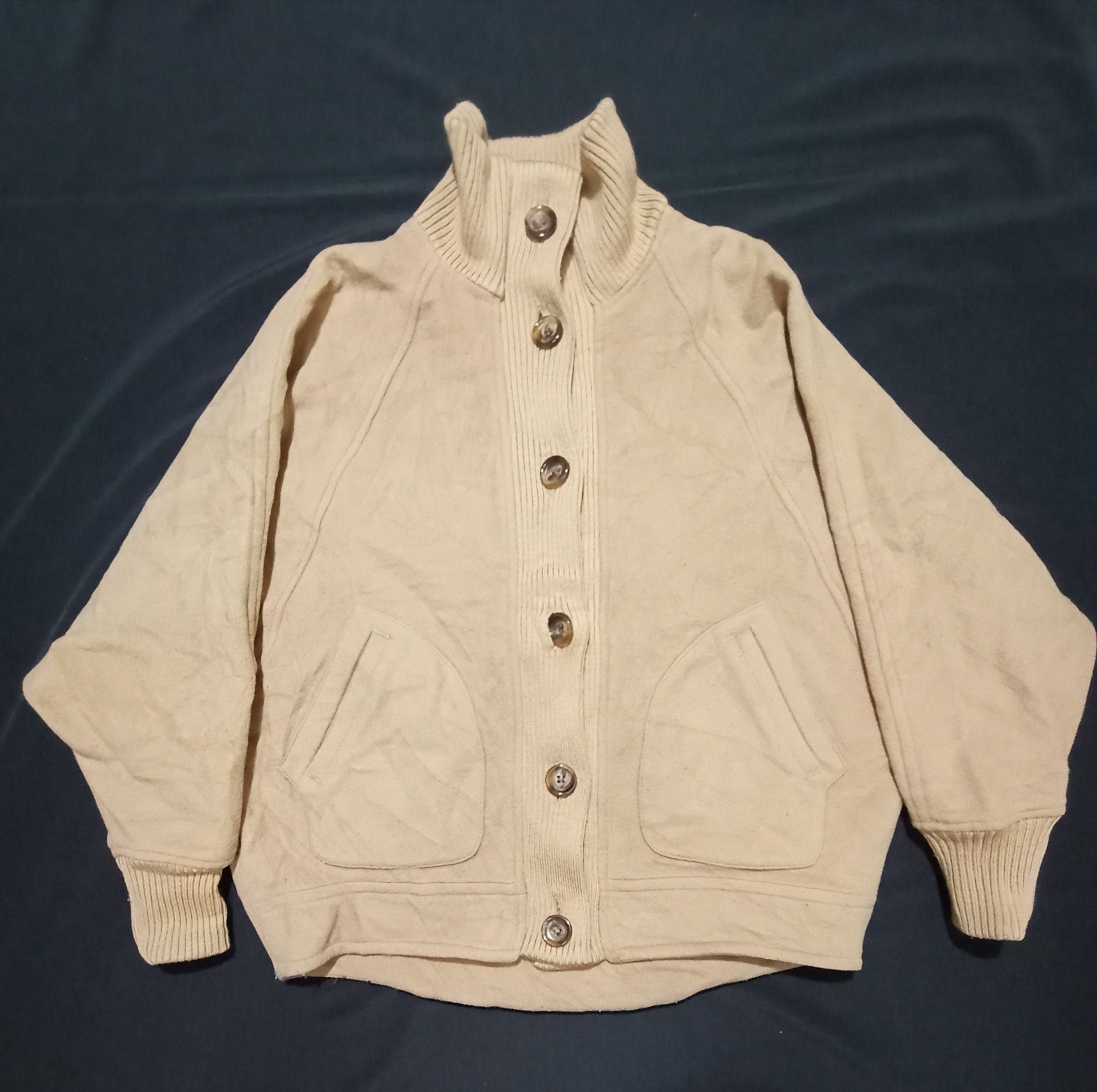 image of Cardigan Vintage Opaque Pocket Button Up Jacket Hype Style, Men's (Size Medium)