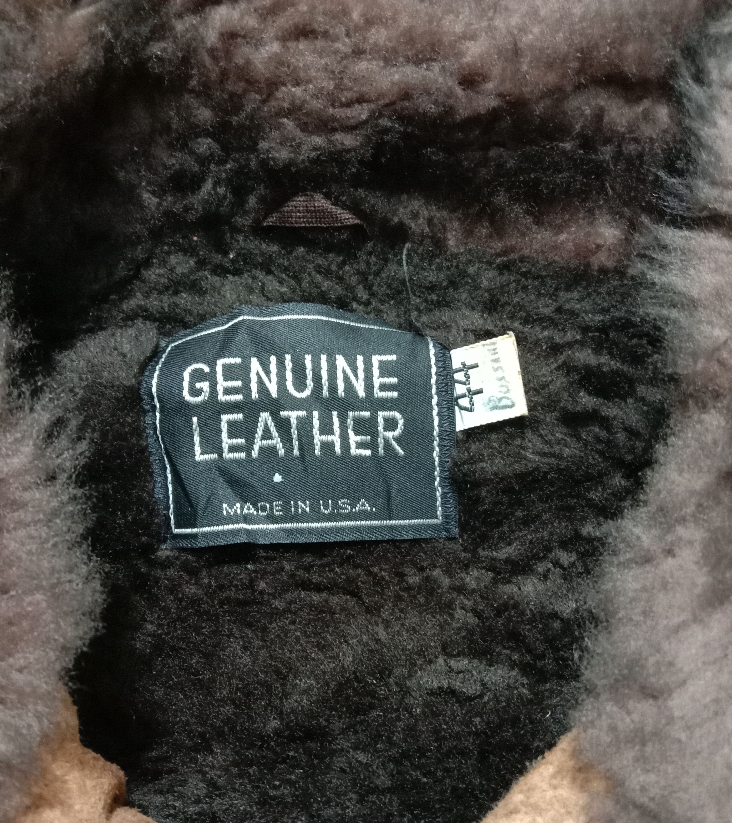 Genuine Leather × Vintage 70s 80s Genuine Leather Sherpa Jacket Made In USA Military Size US M / EU 48-50 / 2 - 2 Thumbnail