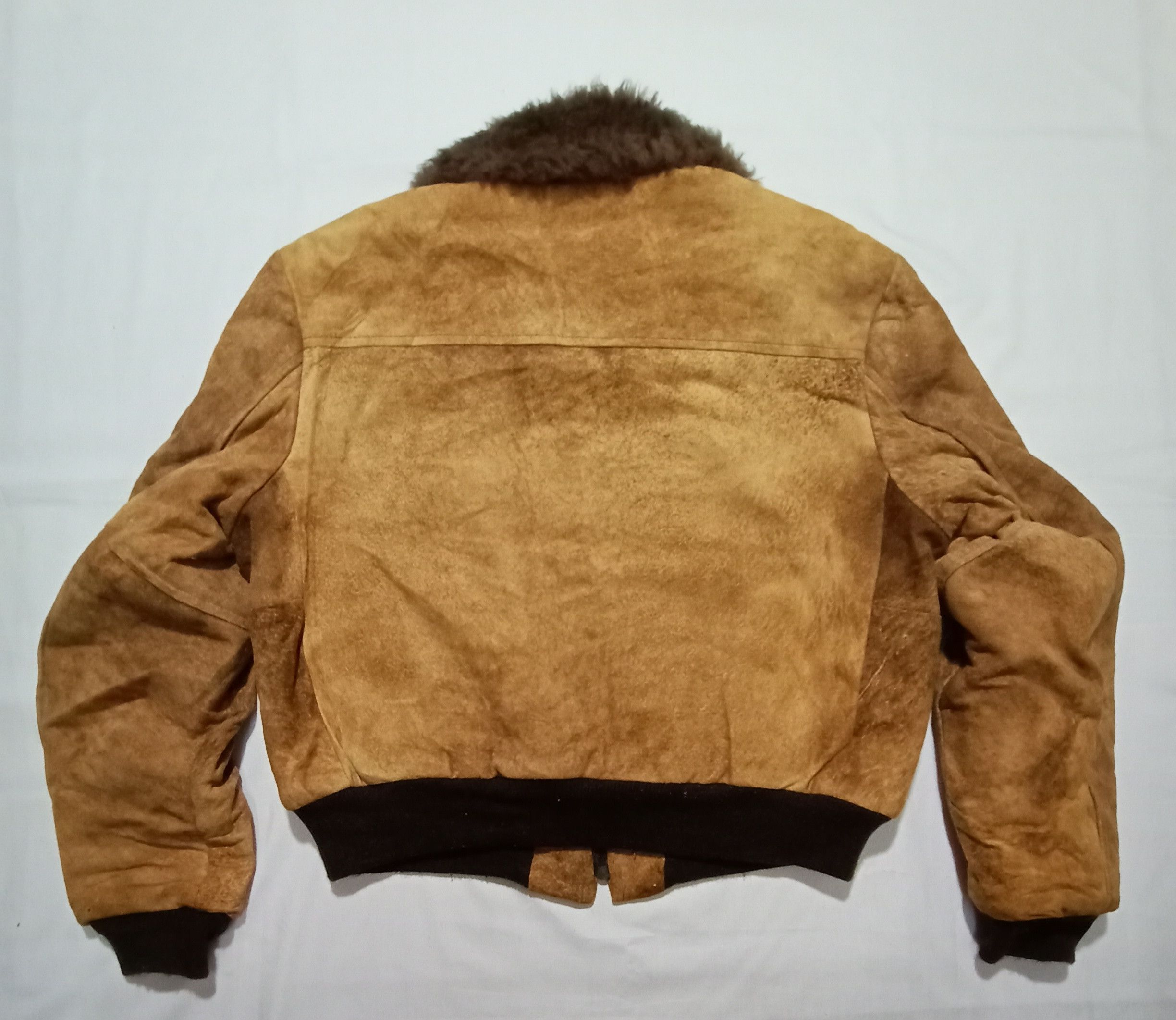 Genuine Leather × Vintage 70s 80s Genuine Leather Sherpa Jacket Made In USA Military Size US M / EU 48-50 / 2 - 4 Thumbnail
