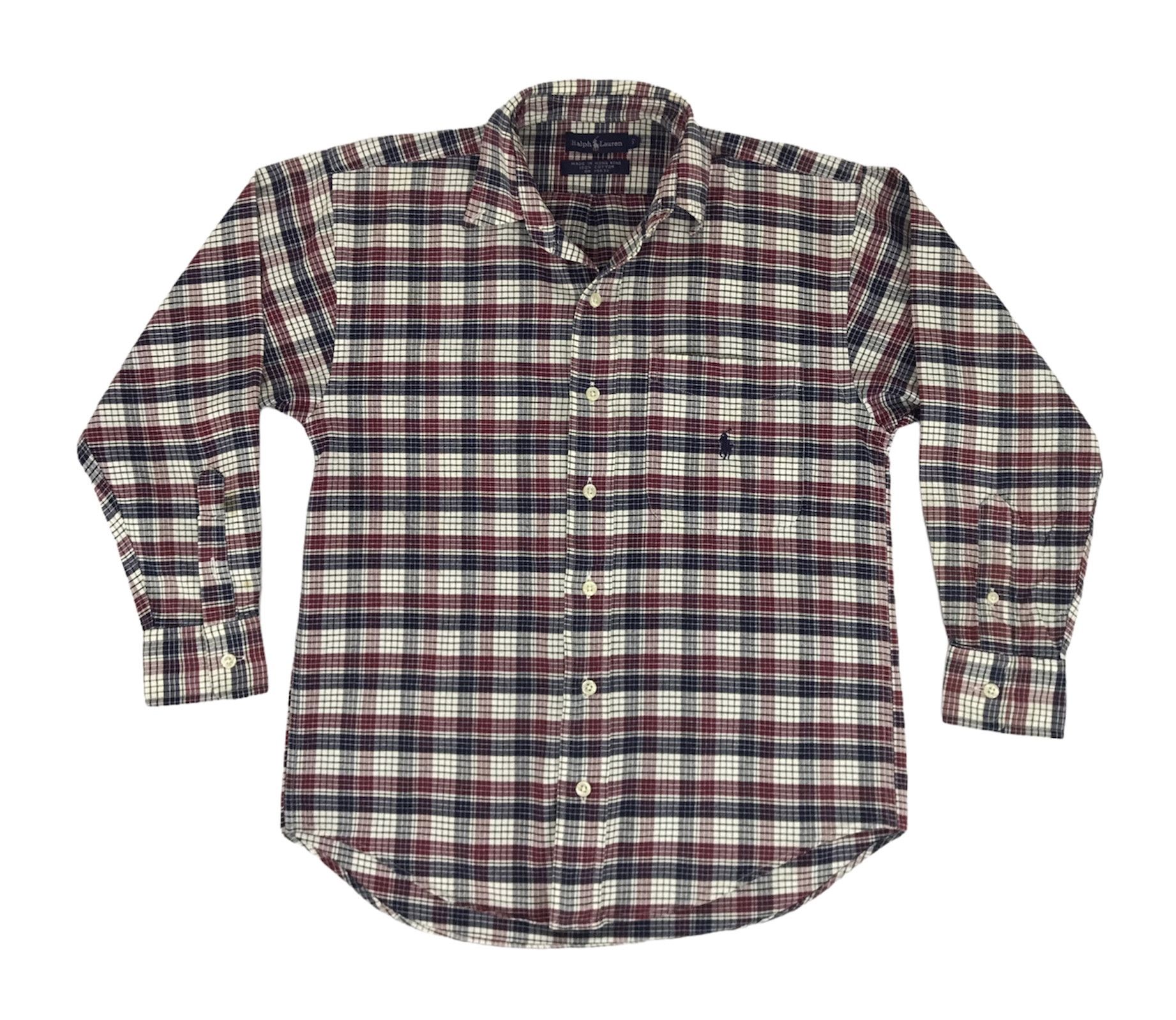 image of Vintage 90's Polo Ralph Laurent Flannel Shirt Plaid Checked, Men's (Size Small)