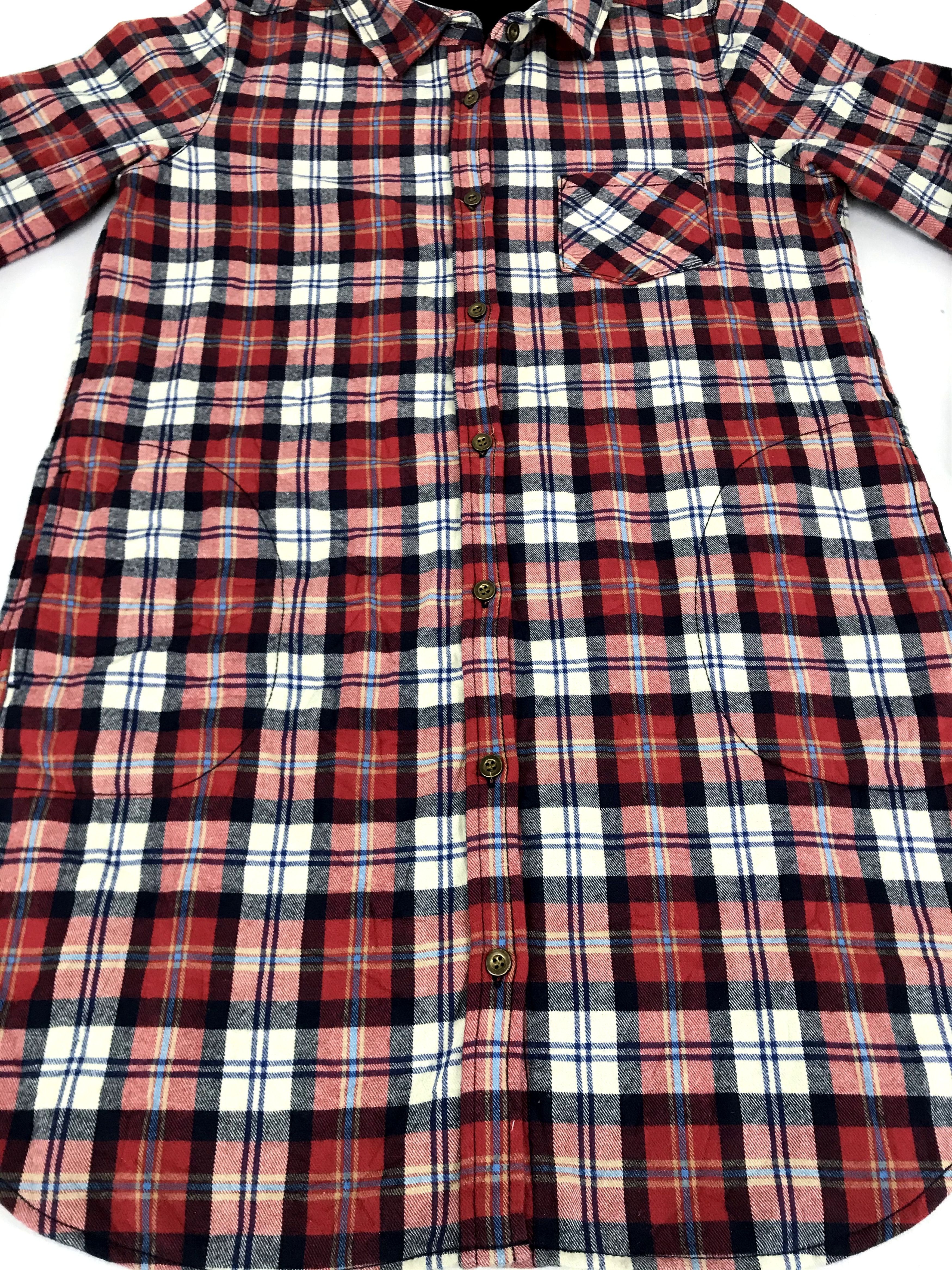 Flannel Vintage Closshi Flannel Plaid Checked Sherpa Padded Inner Size M / US 6-8 / IT 42-44 - 3 Thumbnail