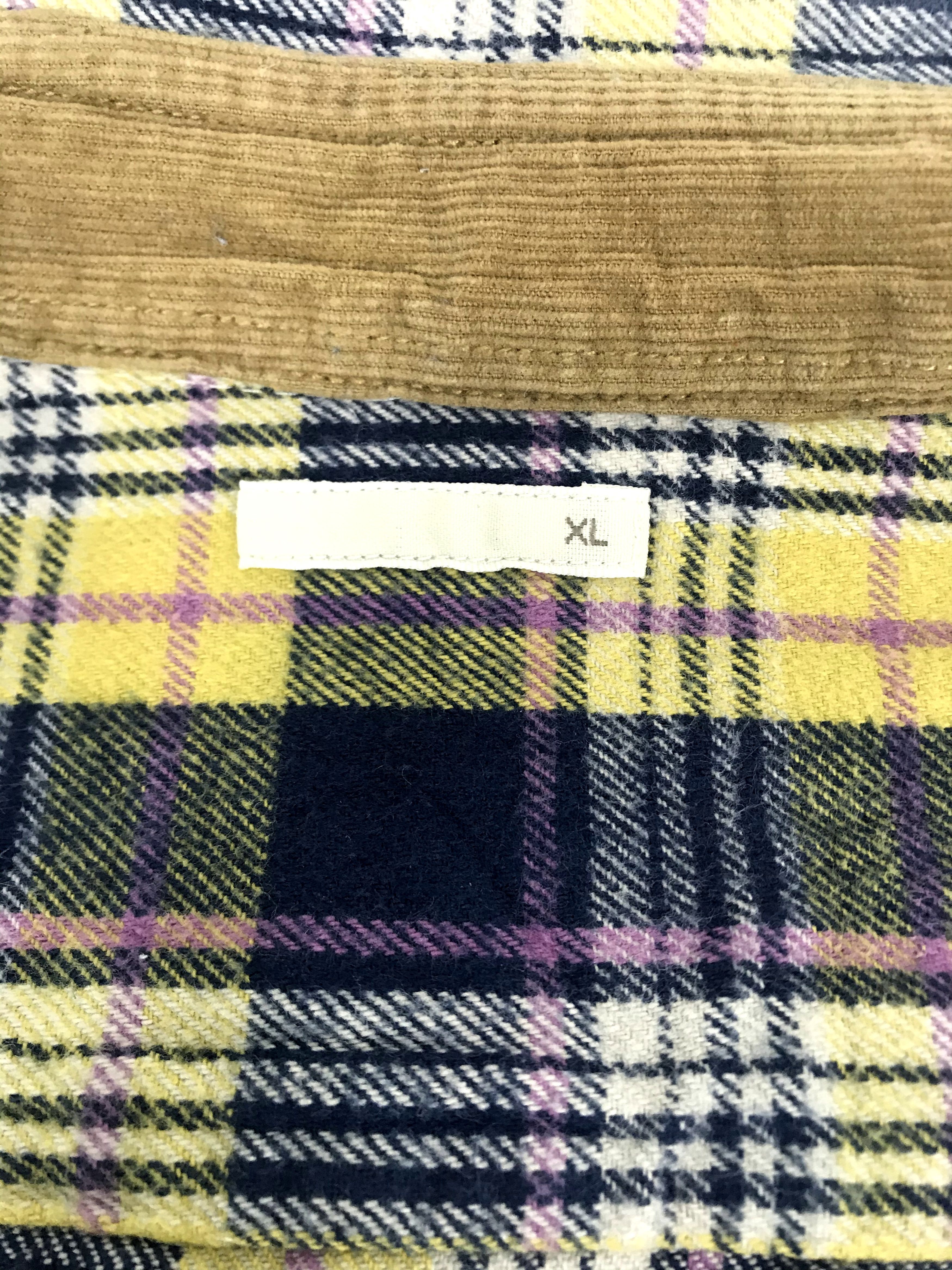 Japanese Brand Vintage Style Padded Corduroy Guard Elbow Flannel Shirt Size US XL / EU 56 / 4 - 6 Thumbnail