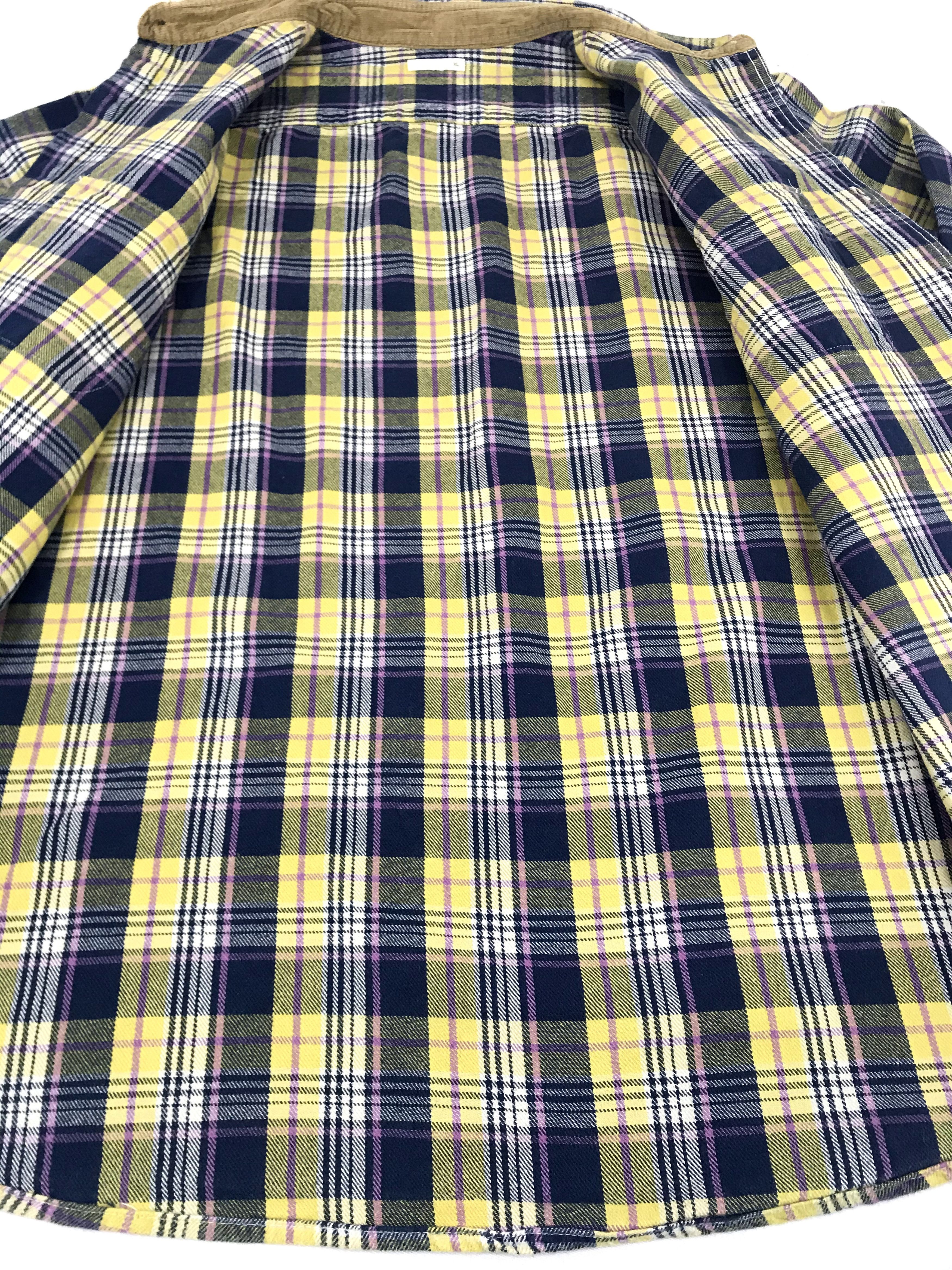Japanese Brand Vintage Style Padded Corduroy Guard Elbow Flannel Shirt Size US XL / EU 56 / 4 - 4 Thumbnail