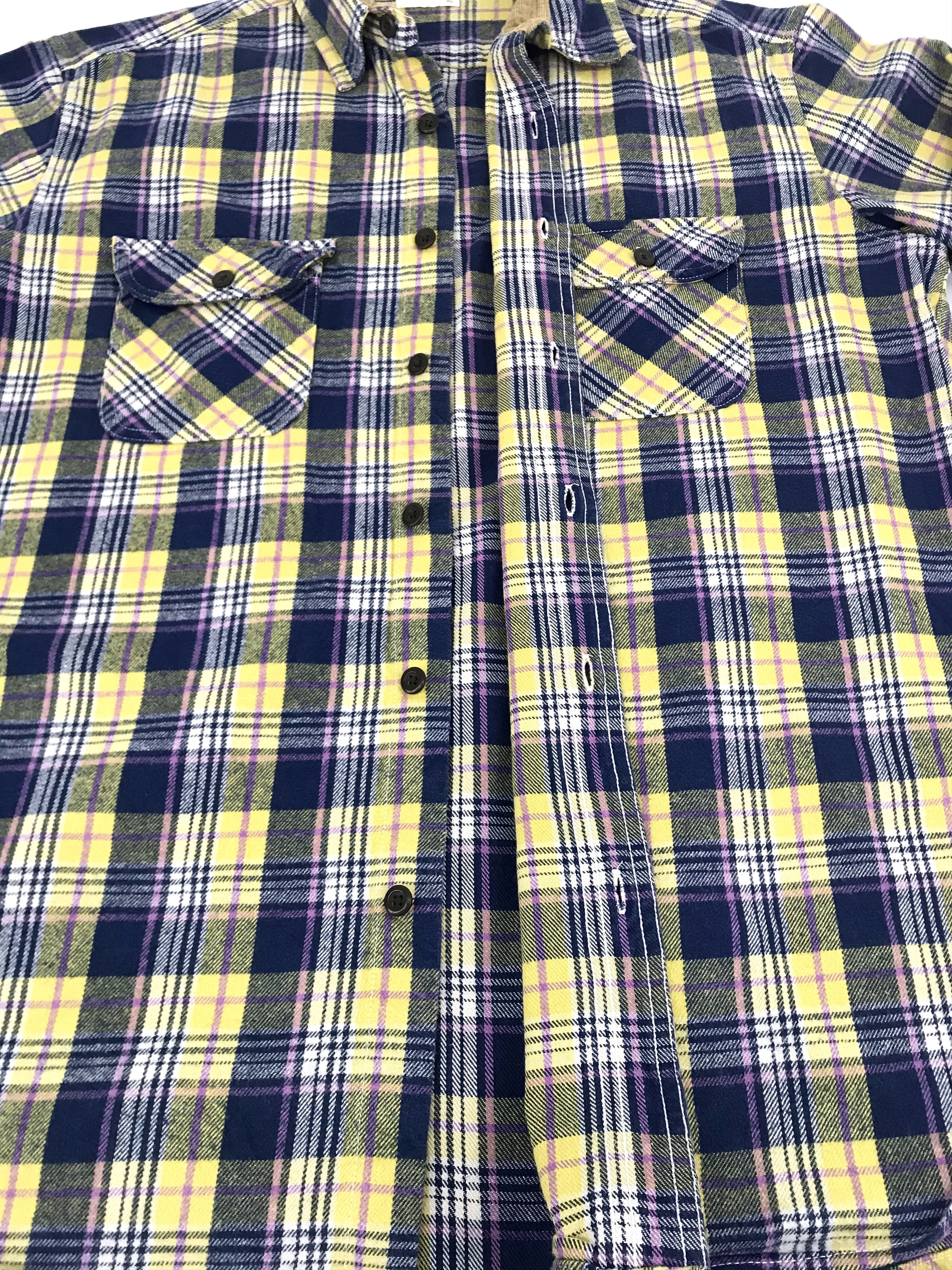 Japanese Brand Vintage Style Padded Corduroy Guard Elbow Flannel Shirt Size US XL / EU 56 / 4 - 3 Thumbnail