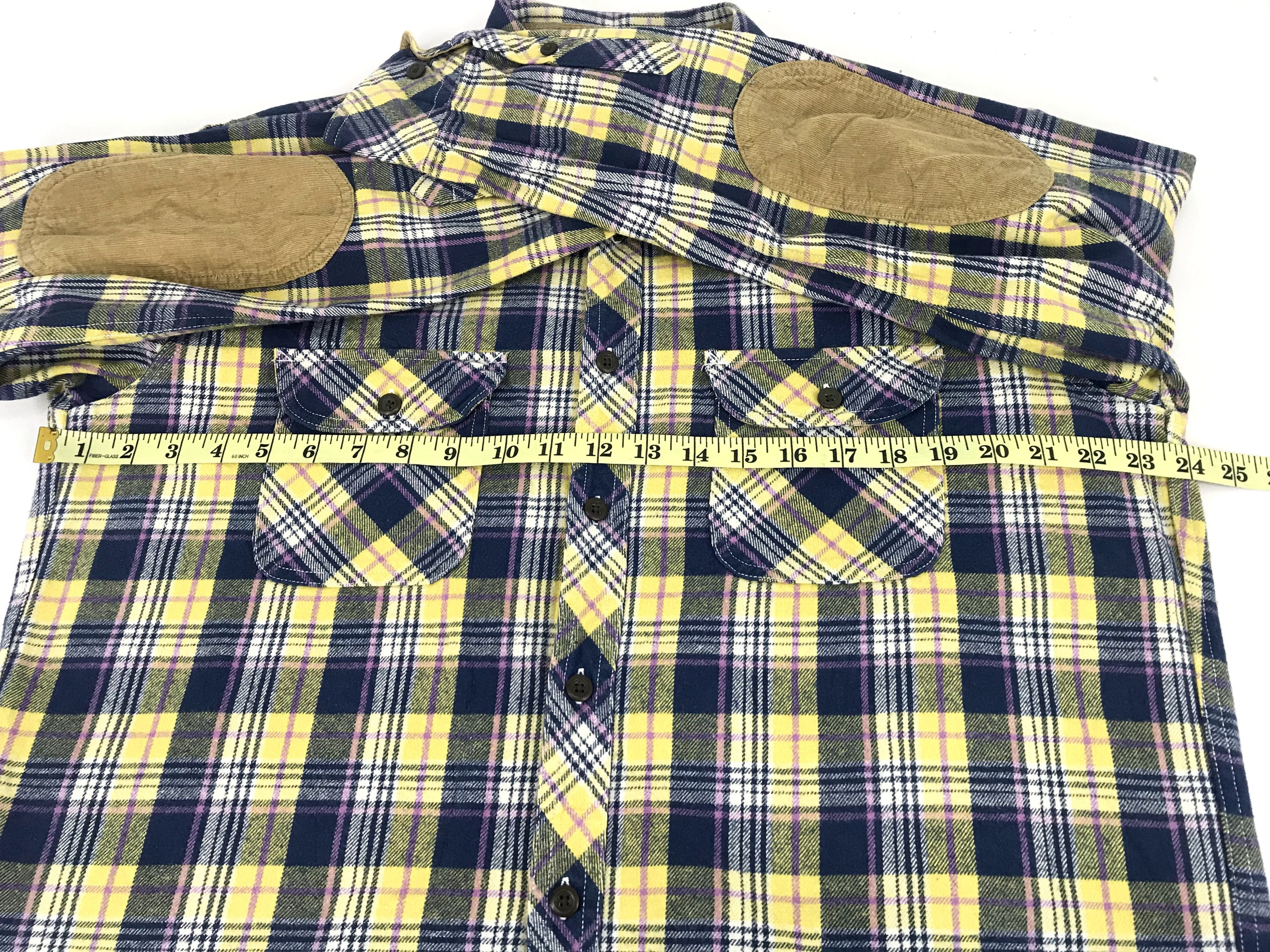 Japanese Brand Vintage Style Padded Corduroy Guard Elbow Flannel Shirt Size US XL / EU 56 / 4 - 9 Thumbnail