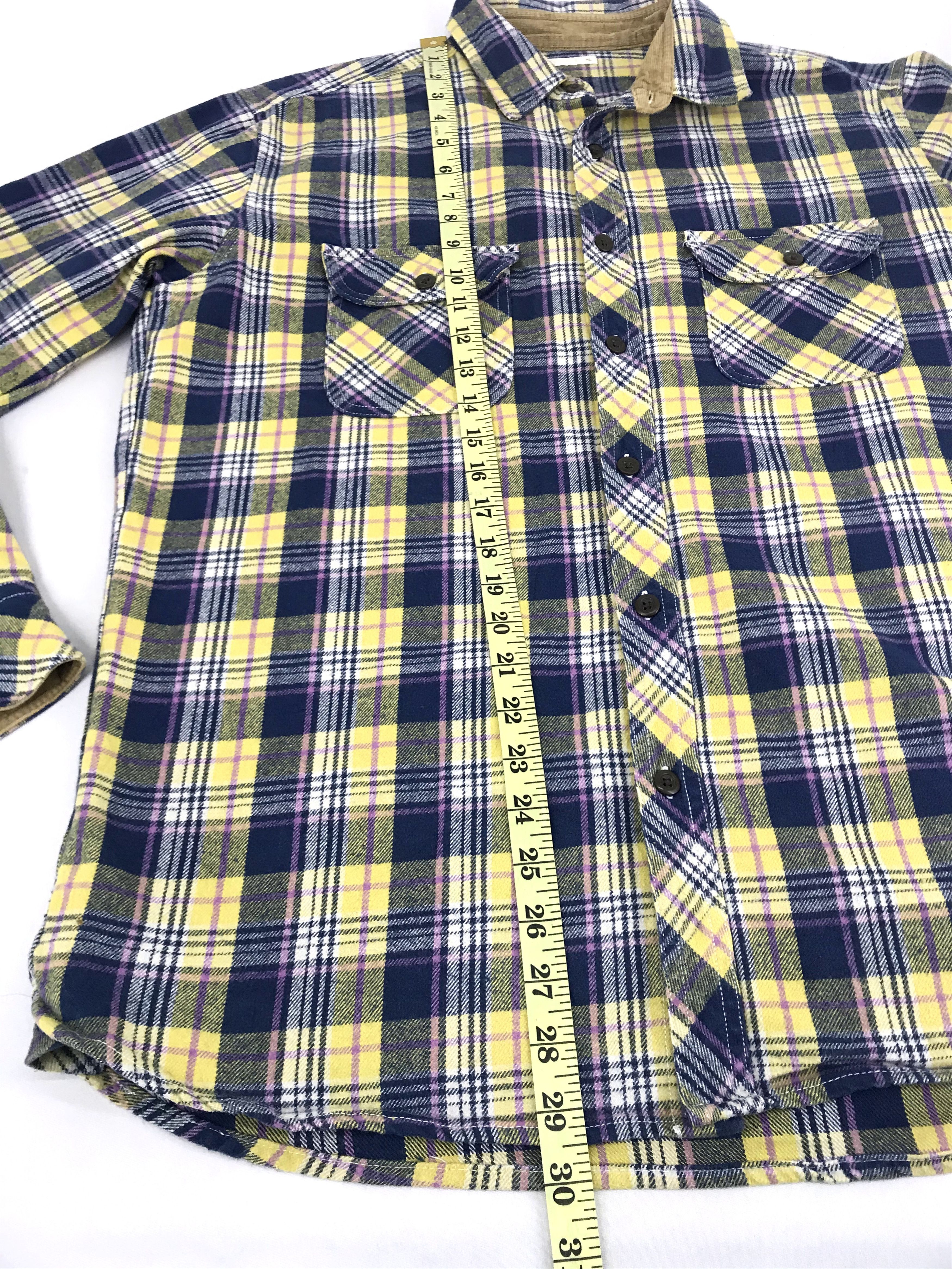 Japanese Brand Vintage Style Padded Corduroy Guard Elbow Flannel Shirt Size US XL / EU 56 / 4 - 10 Thumbnail