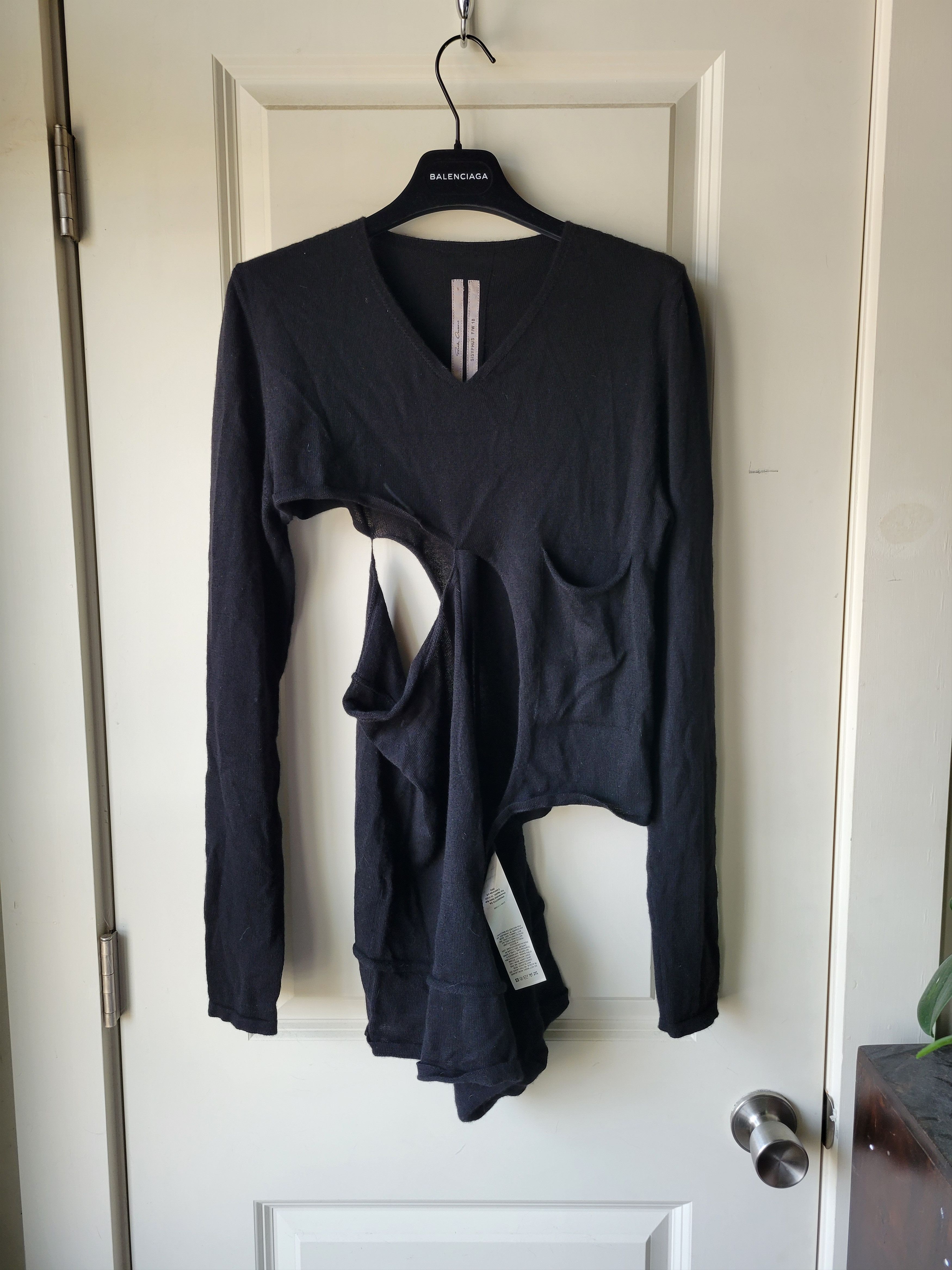 Rick Owens Cashmere Cutout Sweater L Size US L / EU 52-54 / 3 - 5 Thumbnail