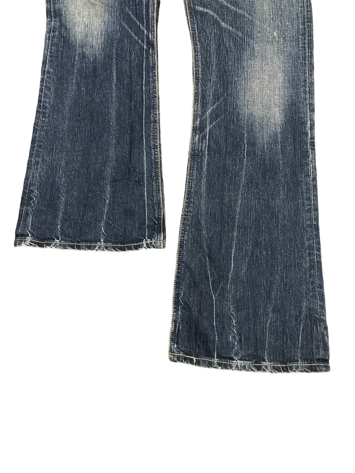 Japanese Brand FLARED🔥EDWIN 503 BLUE TRIP DISTRESSED DENIM PANTS Size US 34 / EU 50 - 5 Thumbnail