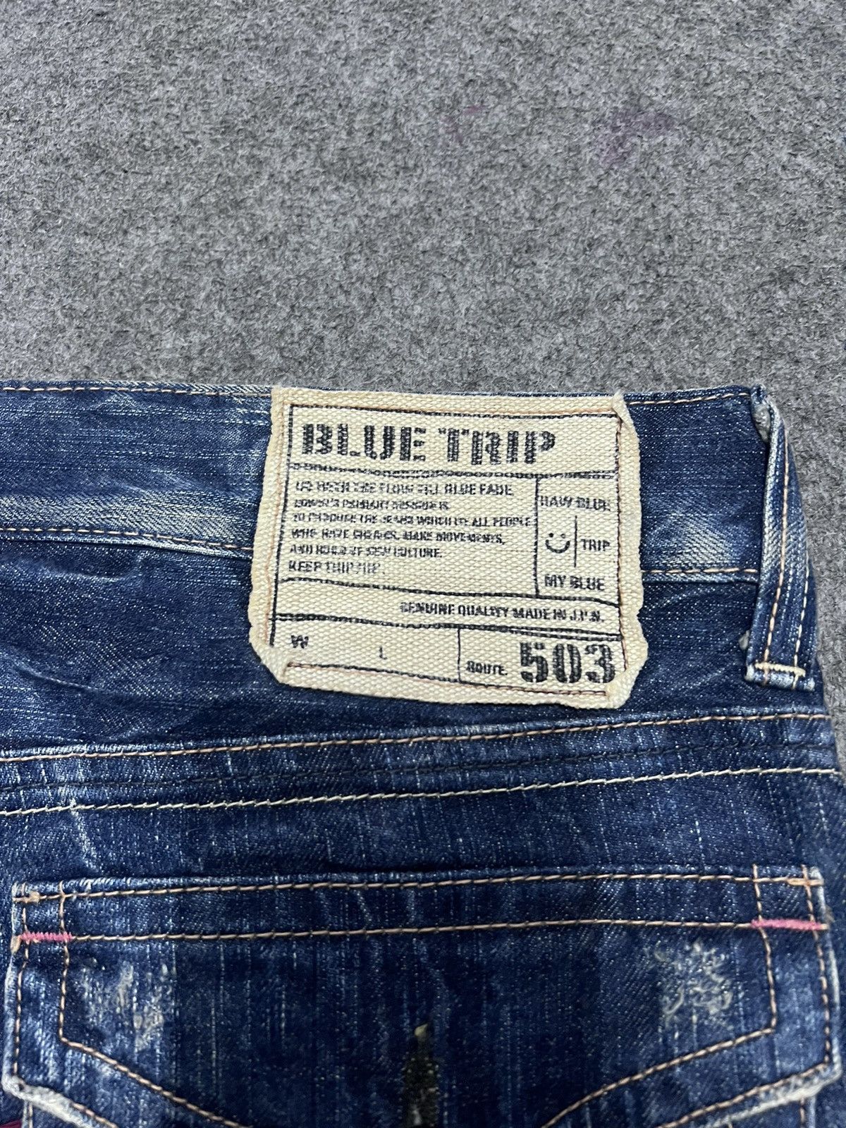 Japanese Brand FLARED🔥EDWIN 503 BLUE TRIP DISTRESSED DENIM PANTS Size US 34 / EU 50 - 7 Thumbnail
