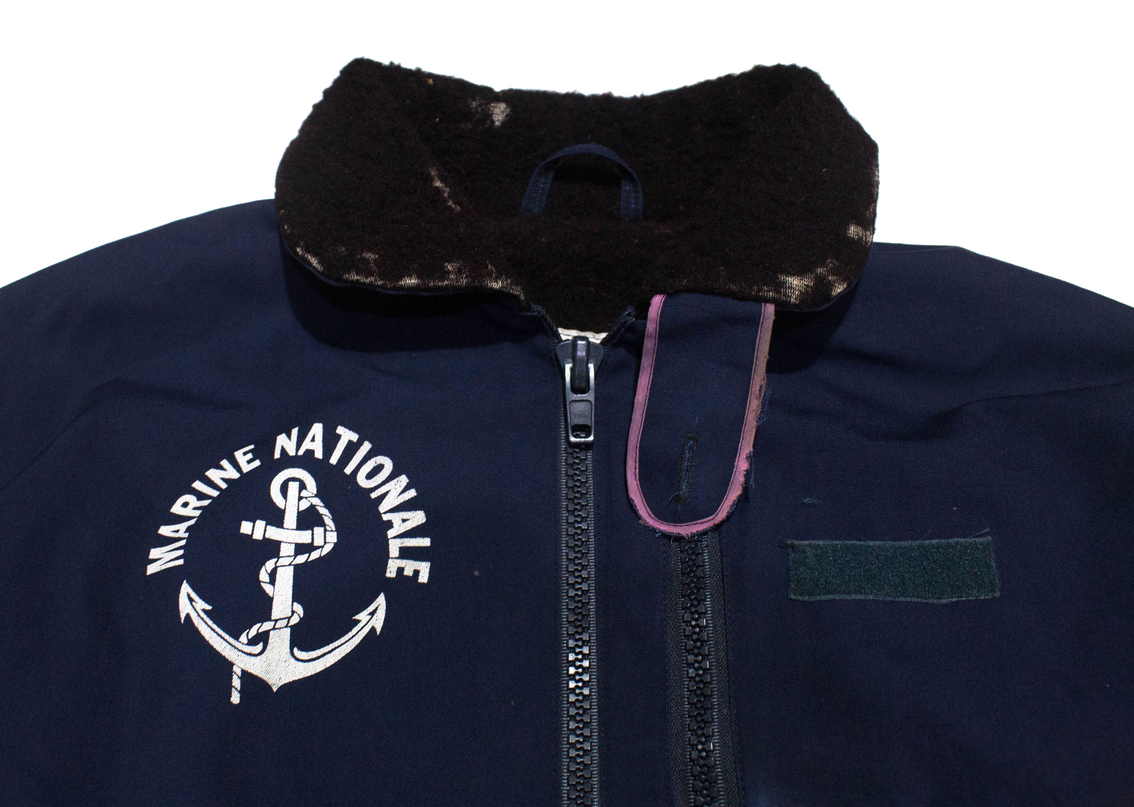 Vintage 70s Marine Nationale French N-1 Deck Military Jacket Size US L / EU 52-54 / 3 - 2 Thumbnail