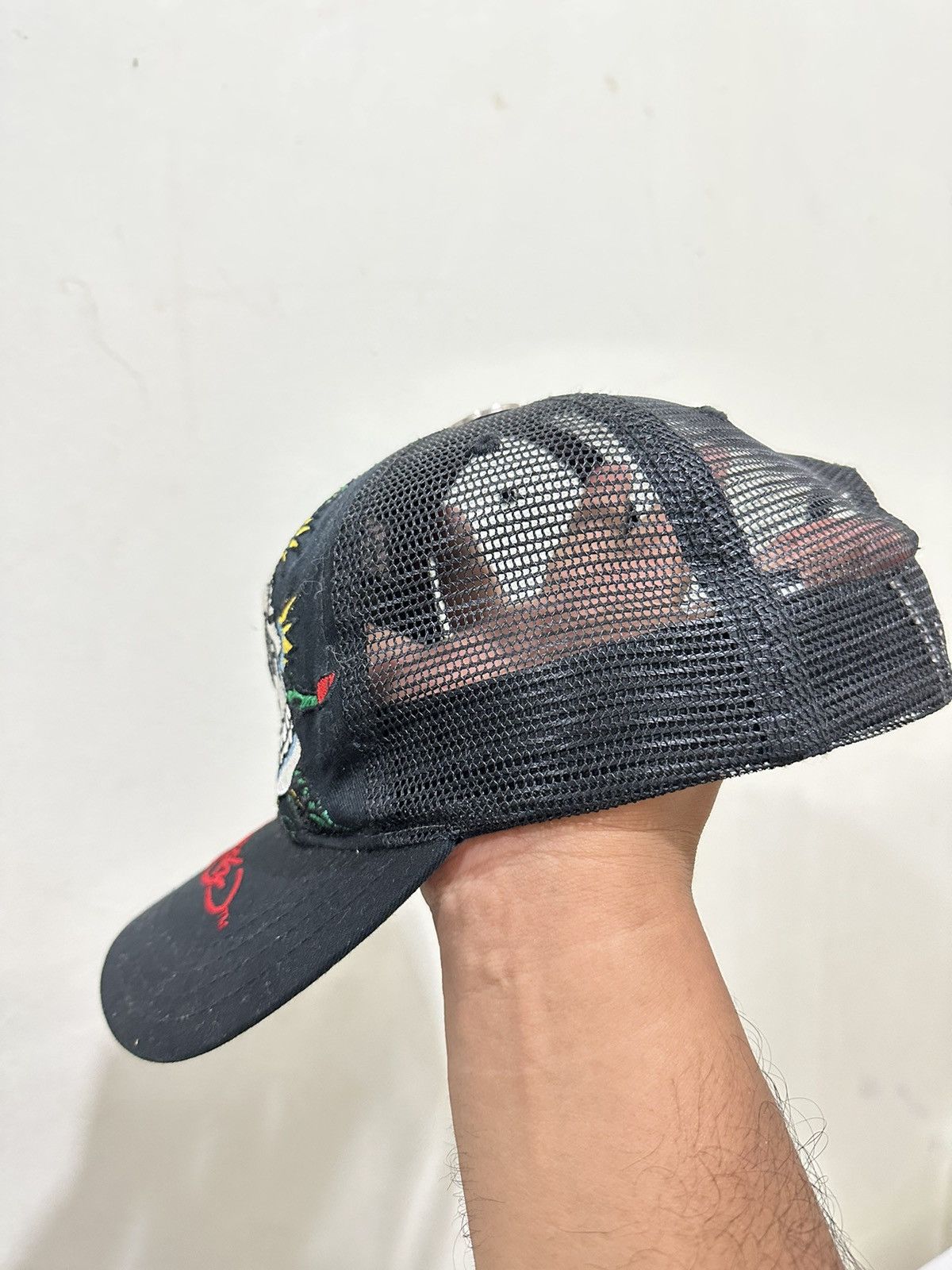 Ed Hardy VTG Distress Ed Hardy X C.A Embroid Trucker Hat Size ONE SIZE - 3 Thumbnail