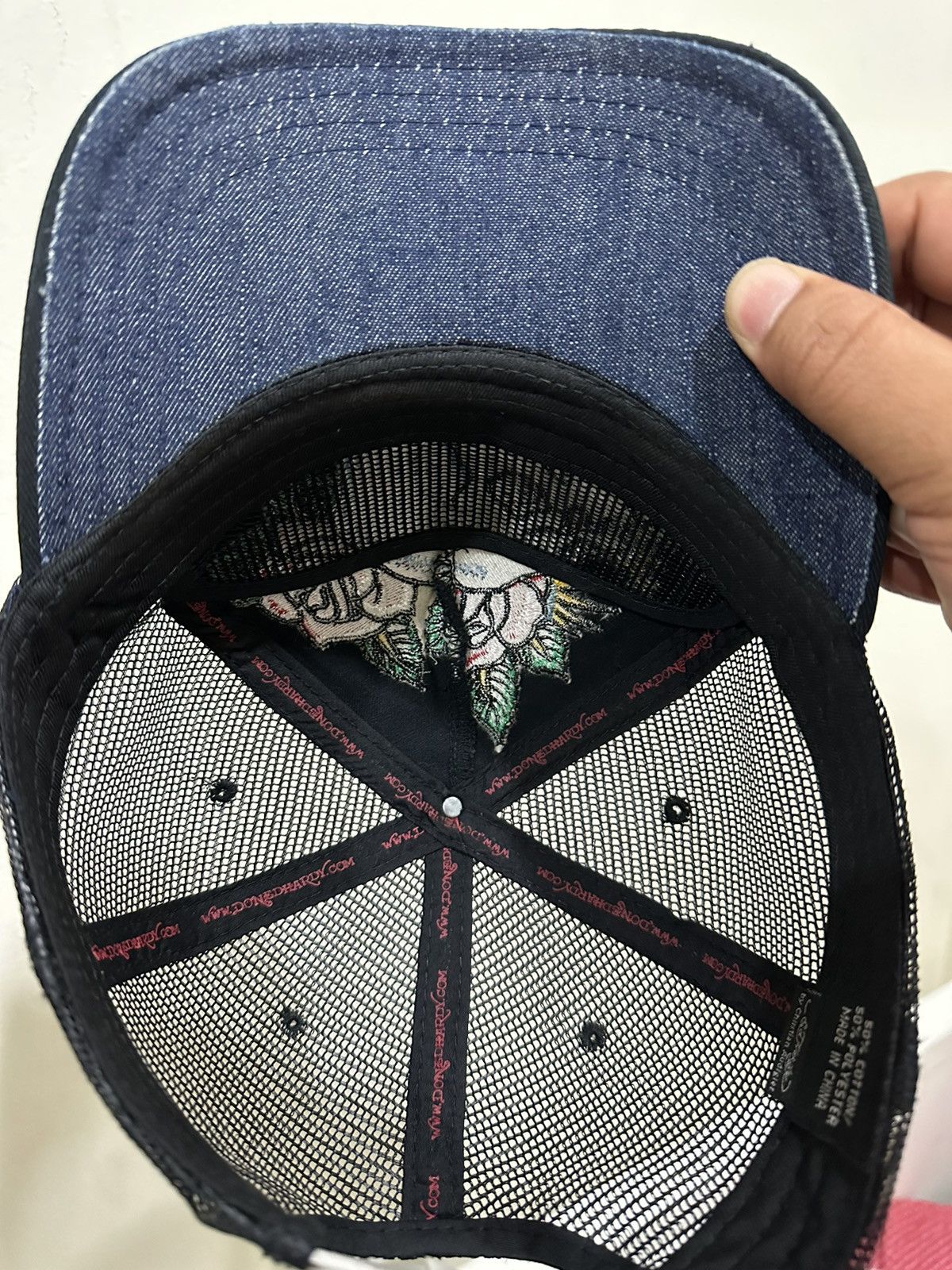 Ed Hardy VTG Distress Ed Hardy X C.A Embroid Trucker Hat Size ONE SIZE - 5 Thumbnail