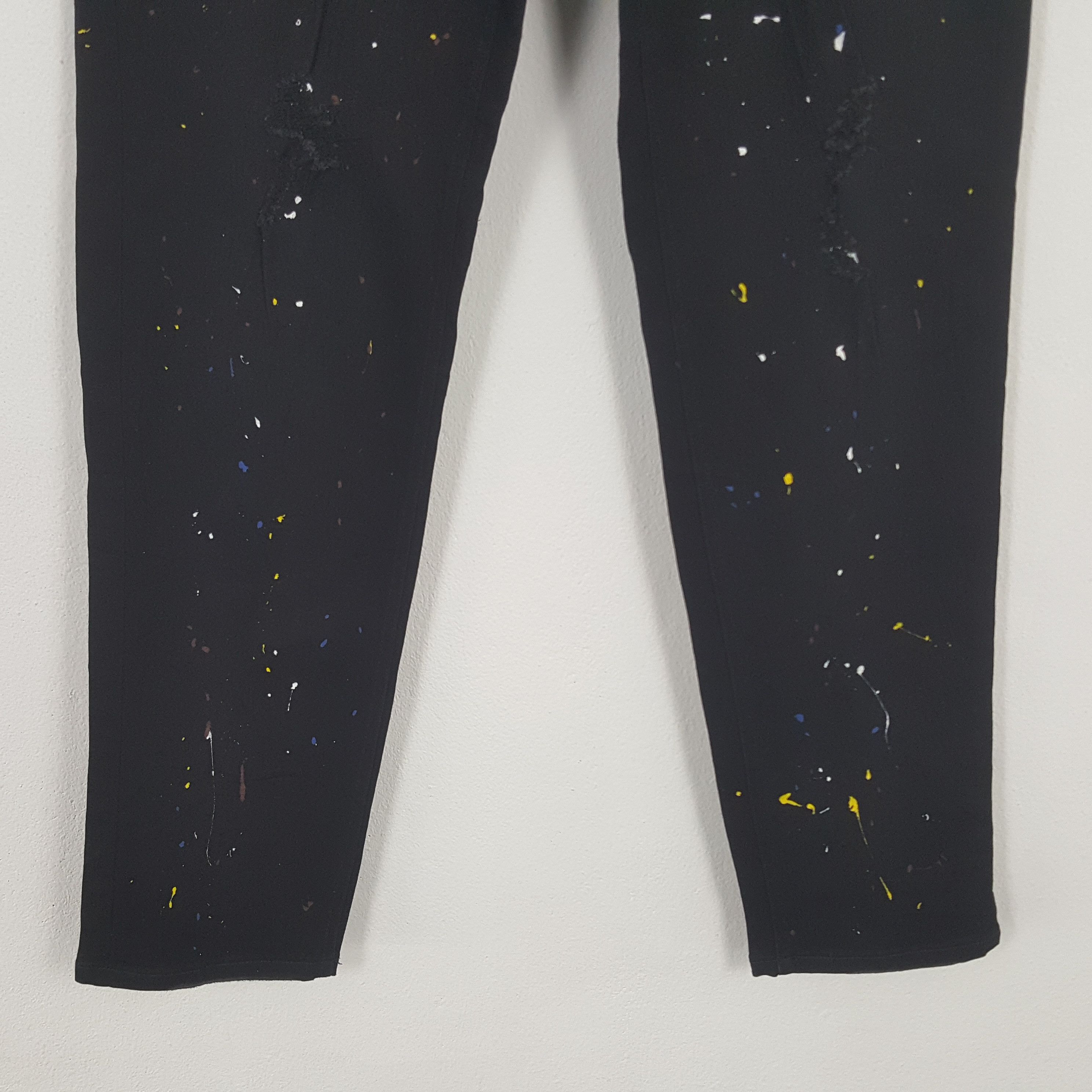 Number (N)ine × Vintage Vintage Number Nine Art Paints Black Slim Pants Size US 32 / EU 48 - 2 Thumbnail