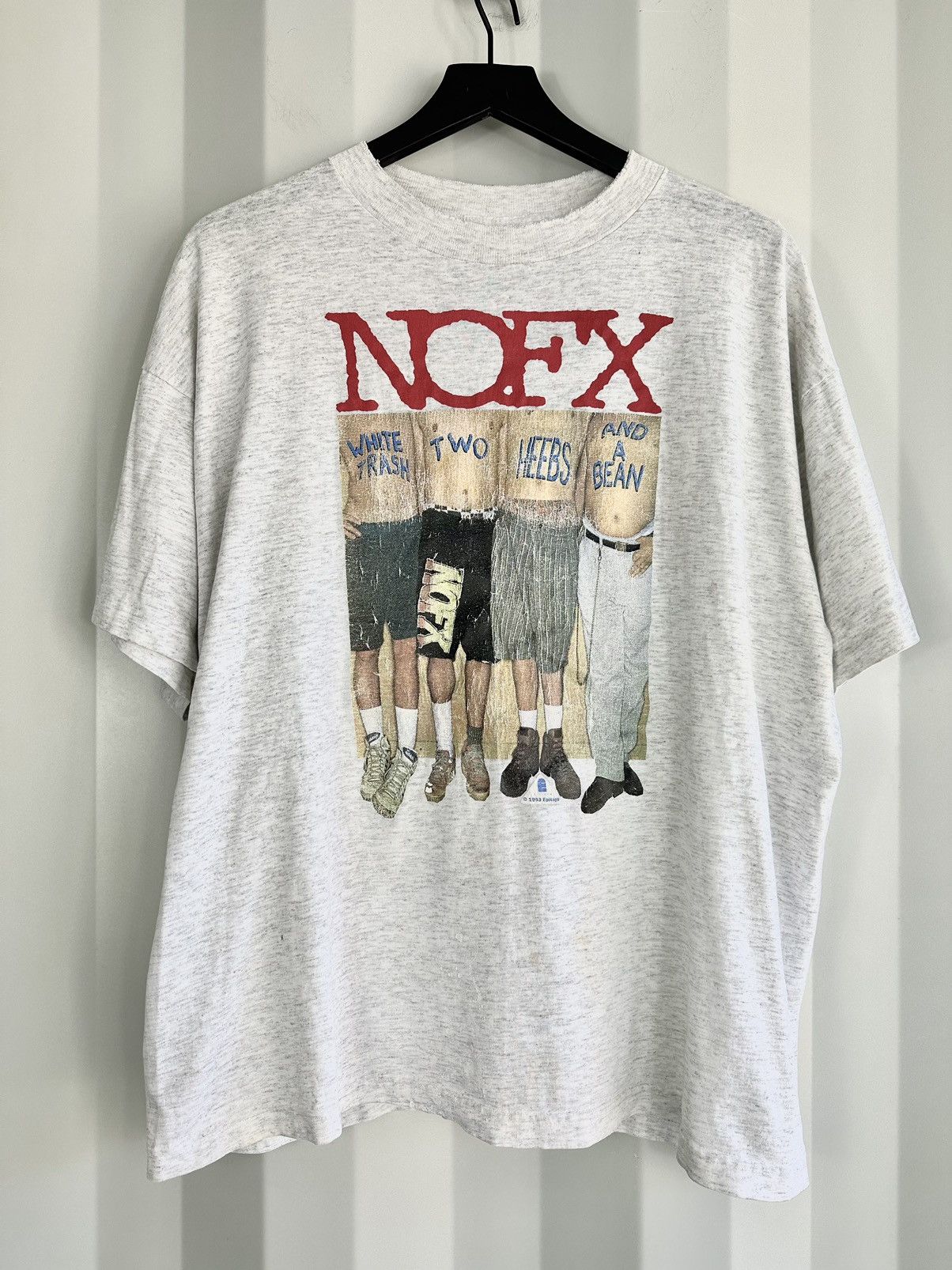 image of Band Tees x Vintage Nofx Fat Wreck Chords Tee in Grey, Men's (Size XL)