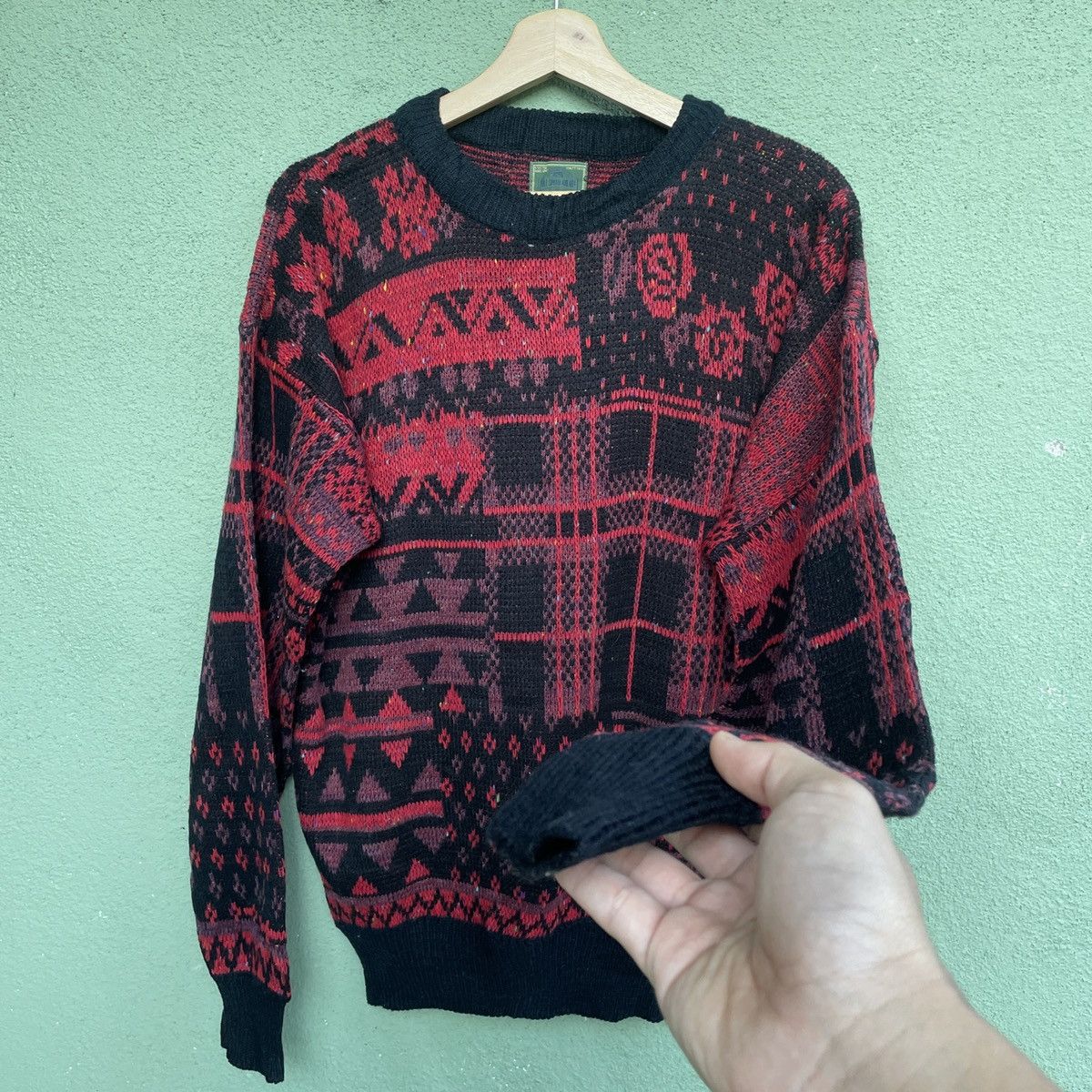 Japanese Brand Vintage FULL SPEED AHEAD Full Print Art Knitwear Jumper Size US L / EU 52-54 / 3 - 2 Thumbnail
