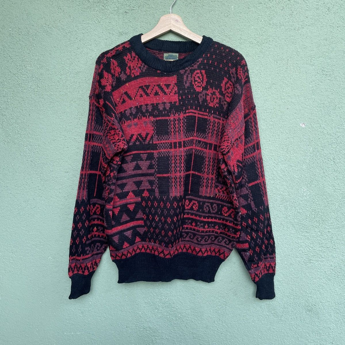 Vintage FULL SPEED AHEAD Full Print Art Knitwear Jumper