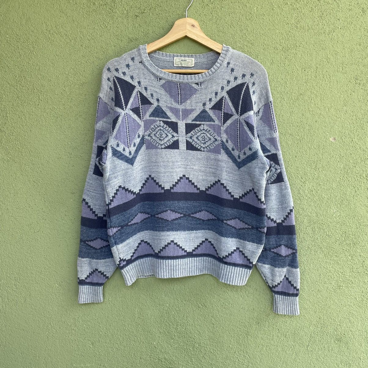 Japanese Brand Vintage ADAX Art Full Print Knitwear Sweater Jumper Rare!! Size US M / EU 48-50 / 2 - 1 Thumbnail