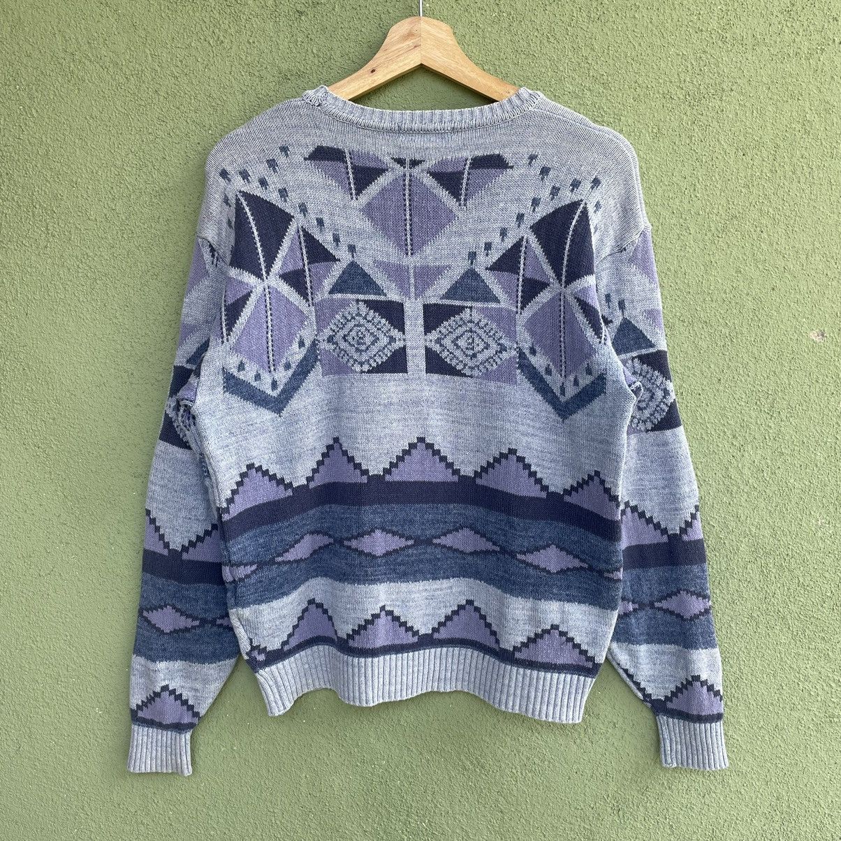 Japanese Brand Vintage ADAX Art Full Print Knitwear Sweater Jumper Rare!! Size US M / EU 48-50 / 2 - 10 Thumbnail