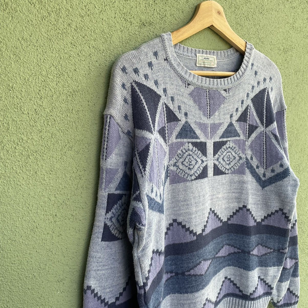 Japanese Brand Vintage ADAX Art Full Print Knitwear Sweater Jumper Rare!! Size US M / EU 48-50 / 2 - 5 Thumbnail