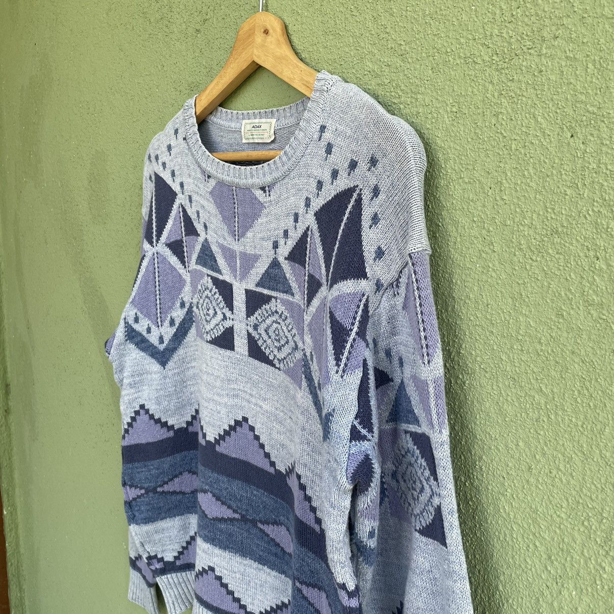 Japanese Brand Vintage ADAX Art Full Print Knitwear Sweater Jumper Rare!! Size US M / EU 48-50 / 2 - 6 Thumbnail
