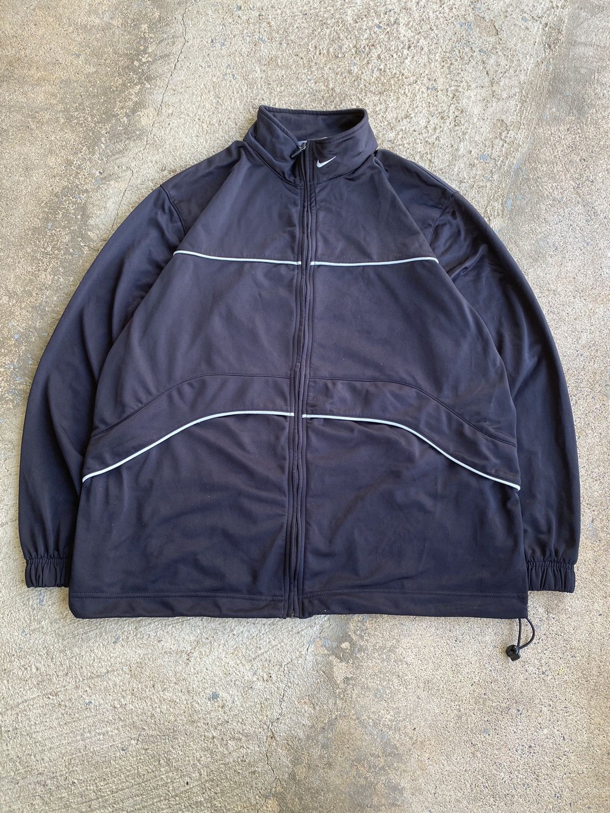Nike × Vintage Vintage Y2K Nike Black Oversized Full Zip Track Jacket Size US XL / EU 56 / 4 - 1 Thumbnail