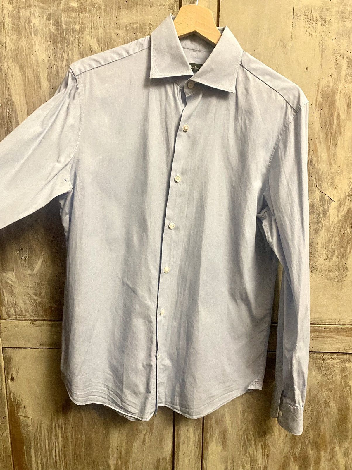 Berluti Berluti by haider ackermann blue micro stripped shirt 39 Size US M / EU 48-50 / 2 - 8 Thumbnail