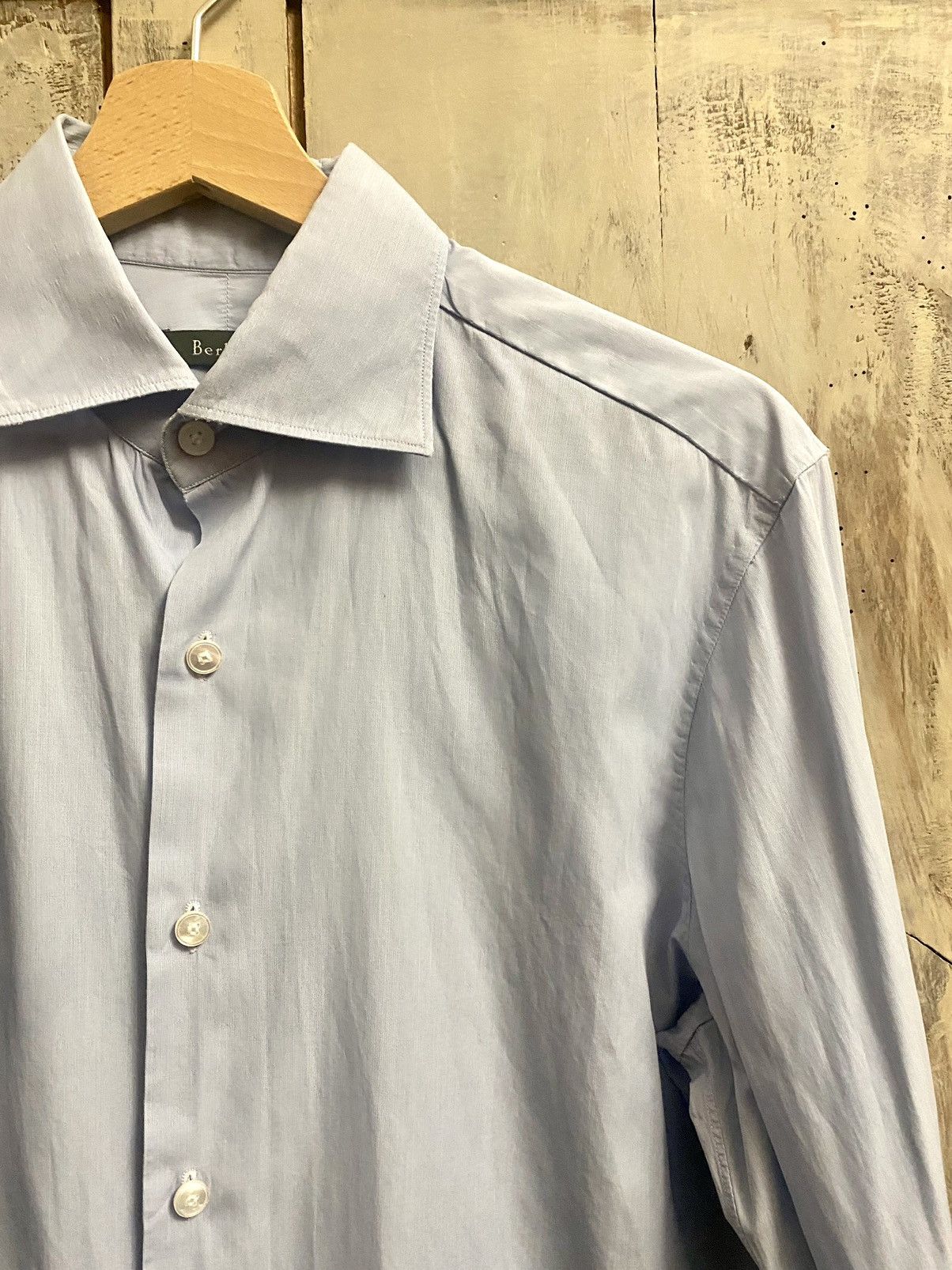 Berluti Berluti by haider ackermann blue micro stripped shirt 39 Size US M / EU 48-50 / 2 - 6 Thumbnail