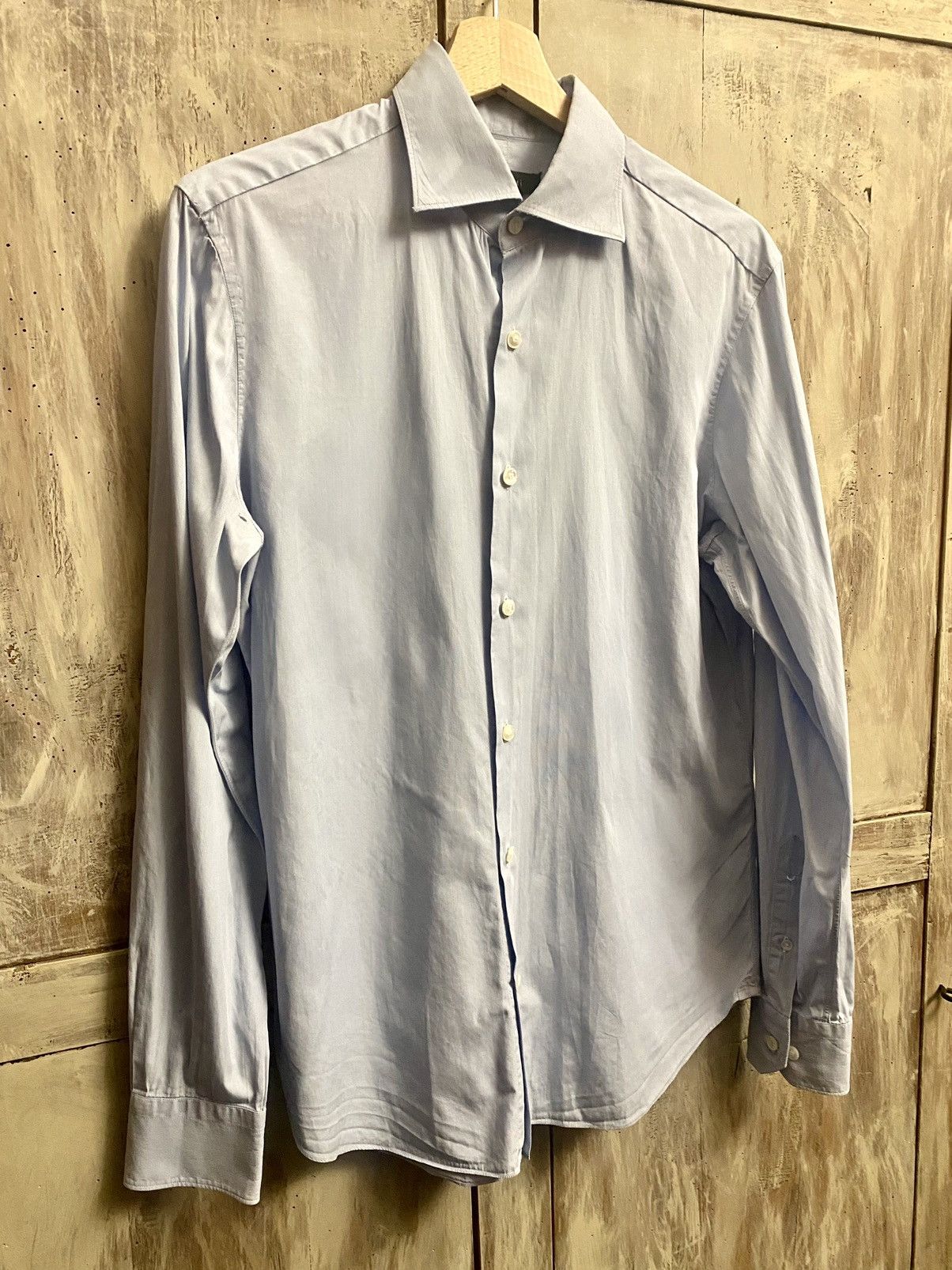 Berluti Berluti by haider ackermann blue micro stripped shirt 39 Size US M / EU 48-50 / 2 - 9 Thumbnail