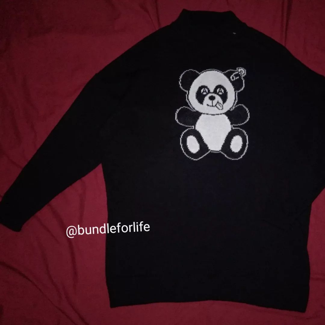 Japanese Brand $100 Panda Anarchy Candy Stripper Knitwear sweater Harajuku Size ONE SIZE - 3 Thumbnail