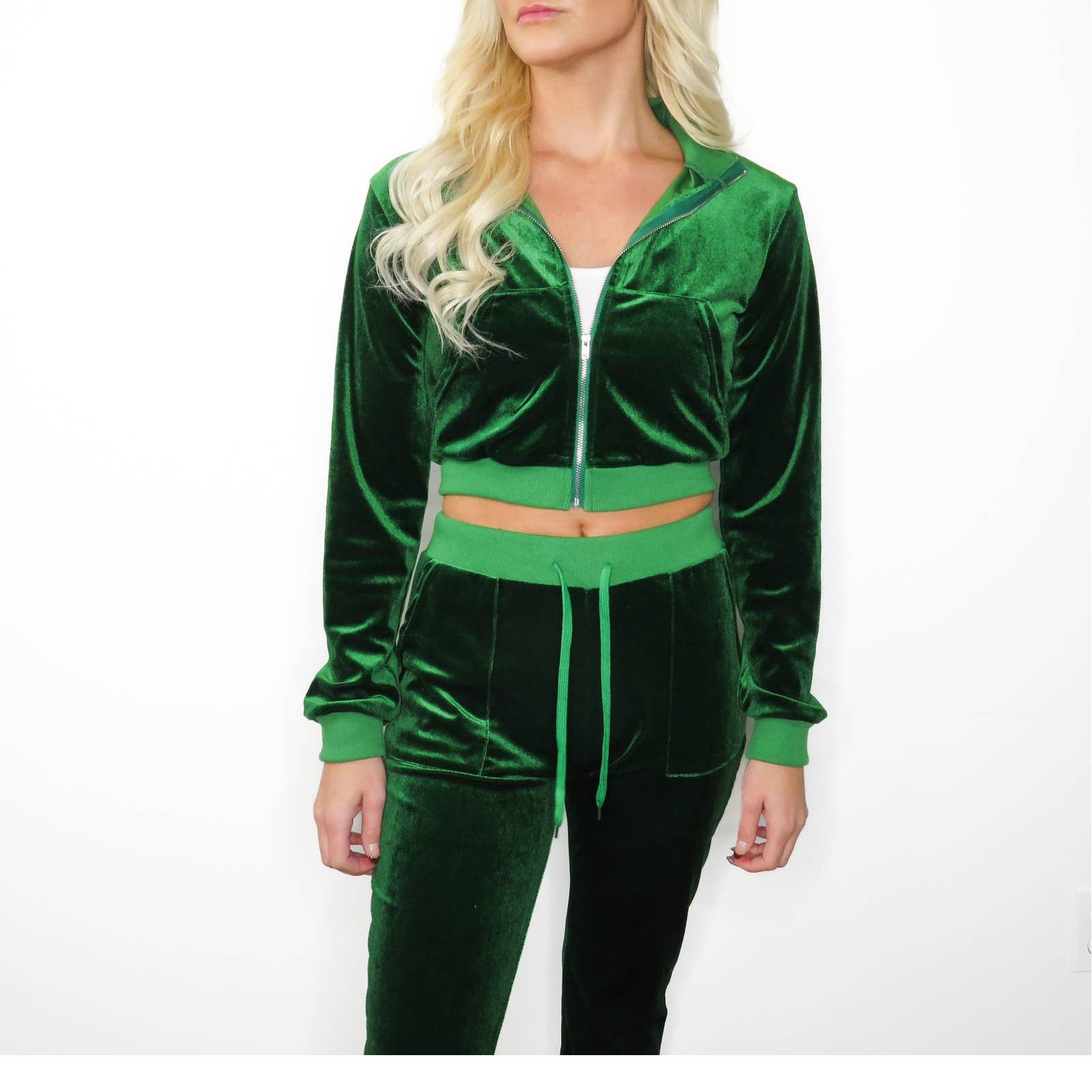 Shein SHEIN Y2k Emerald Green Velour Tracksuit Small Grailed