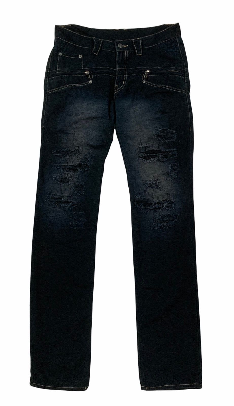 If Six Was Nine × PPFM 🇯🇵 AW04 PPFM Destroy Undercover Denim Pants Size US 31 - 1 Thumbnail