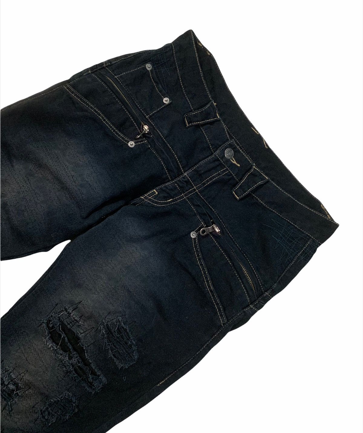 If Six Was Nine × PPFM 🇯🇵 AW04 PPFM Destroy Undercover Denim Pants Size US 31 - 3 Thumbnail