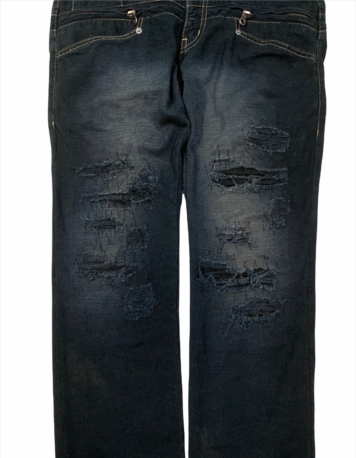 If Six Was Nine × PPFM 🇯🇵 AW04 PPFM Destroy Undercover Denim Pants Size US 31 - 2 Thumbnail