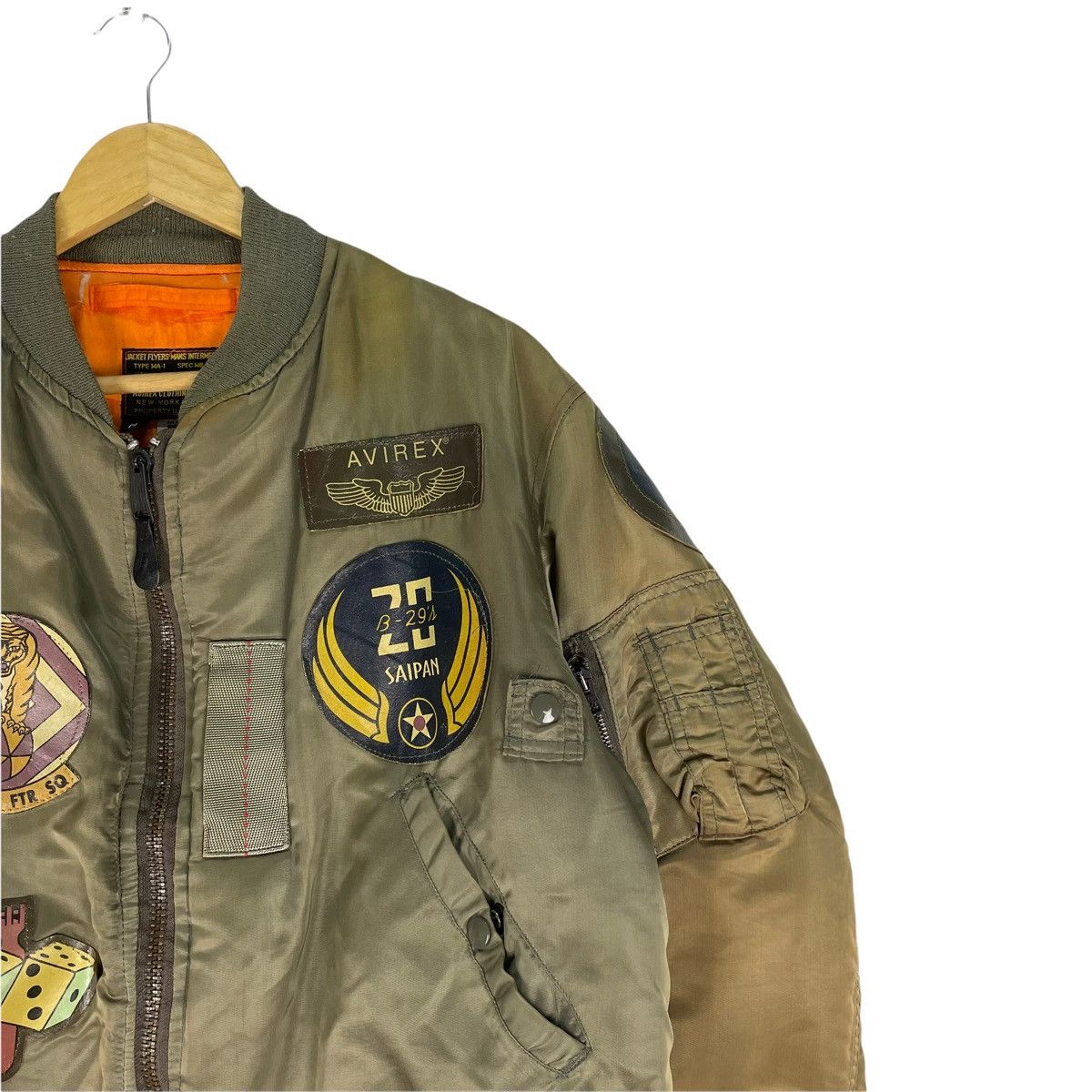 Avirex 🔥AVIREX Top Gun MA-1 Flight Flyers Jacket Patches Saipan Size US M / EU 48-50 / 2 - 4 Thumbnail