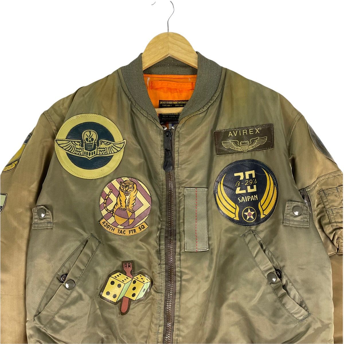Avirex 🔥AVIREX Top Gun MA-1 Flight Flyers Jacket Patches Saipan Size US M / EU 48-50 / 2 - 3 Thumbnail