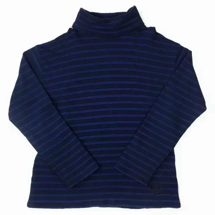 image of Gosha Rubchinskiy Striped Turtle Neck in Navy, Men's (Size XL)